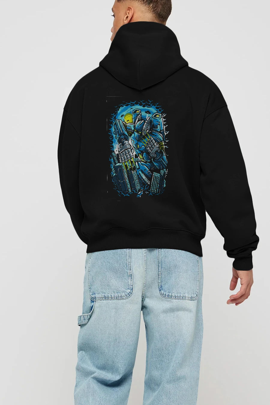 Destroy The City Arka Baskılı Hoodie Oversize Kapüşonlu Sweatshirt Erkek Kadın Unisex