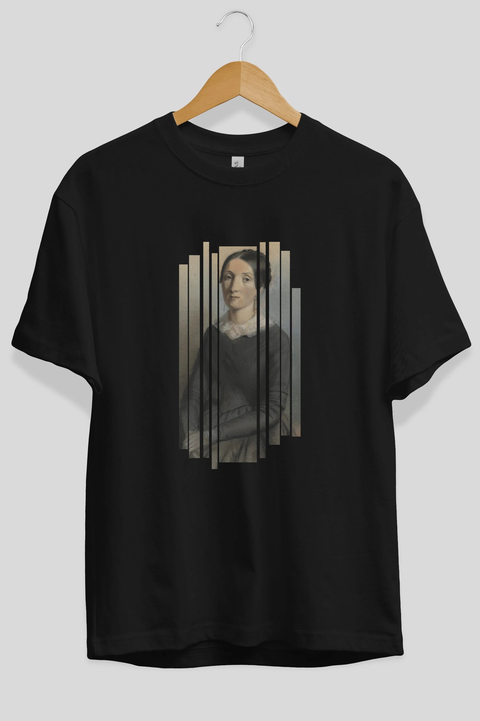 Retro Portre Ön Baskılı Oversize t-shirt Erkek Kadın Unisex