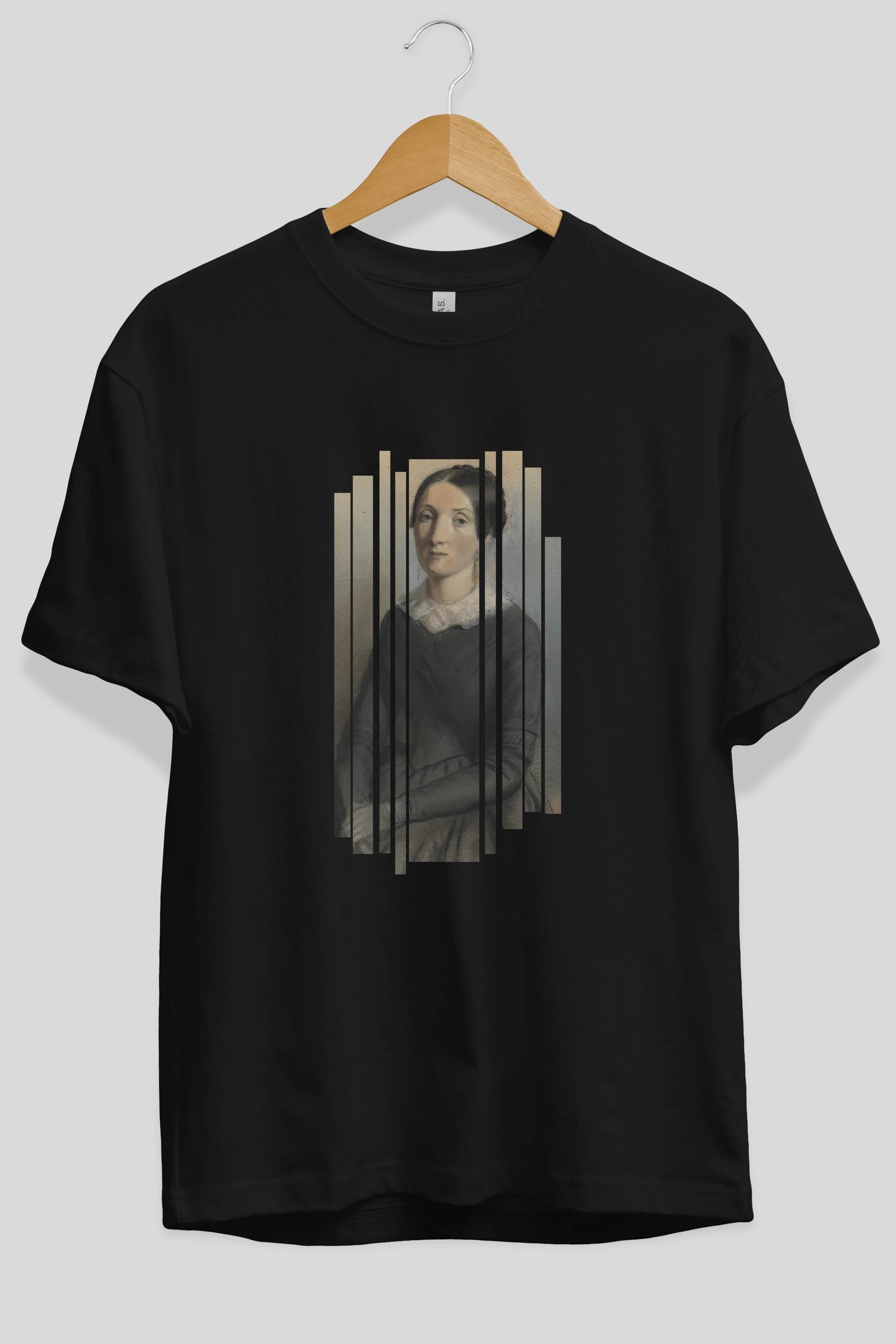 Retro Portre Ön Baskılı Oversize t-shirt Erkek Kadın Unisex