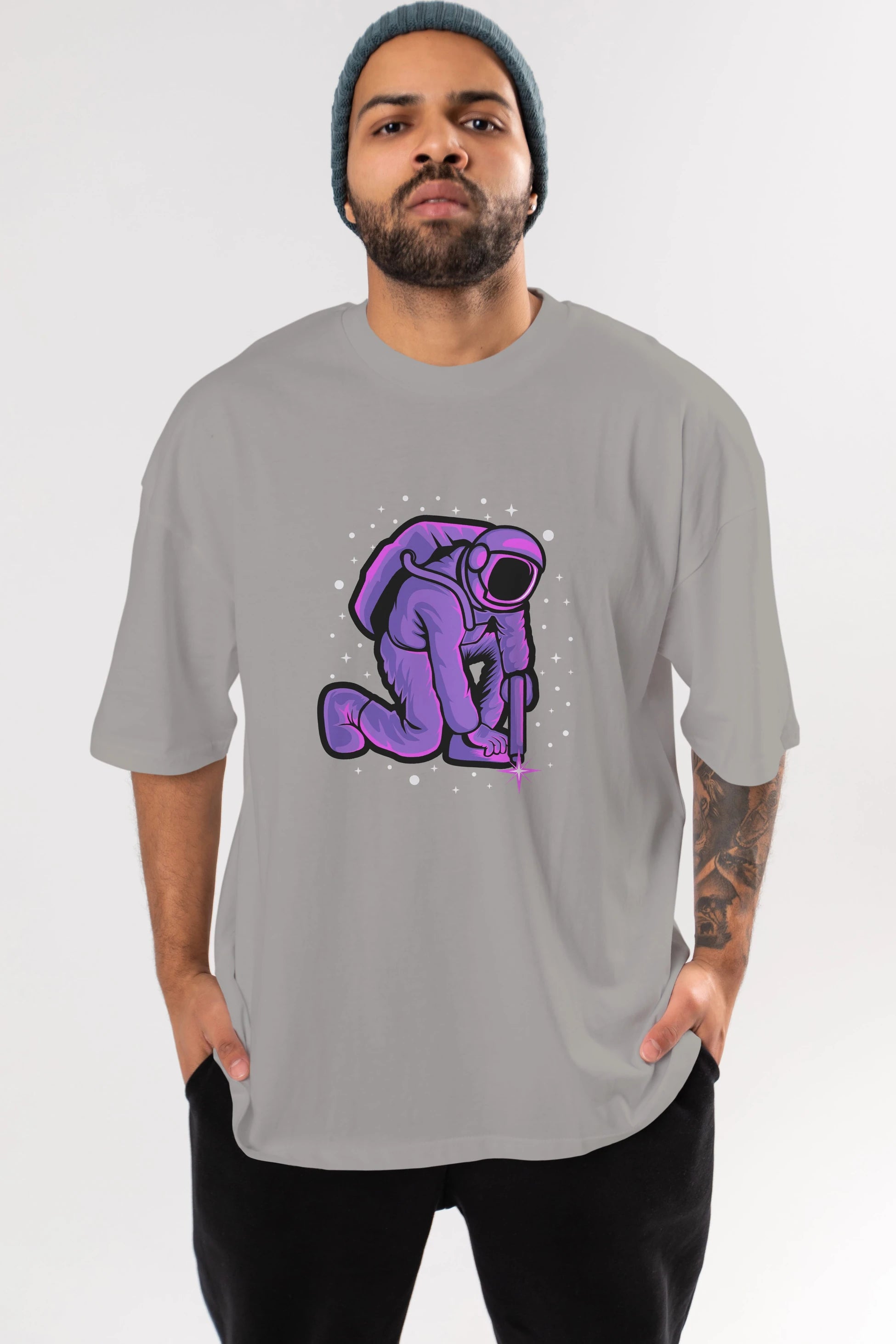 Welding in Space Ön Baskılı Oversize t-shirt Erkek Kadın Unisex