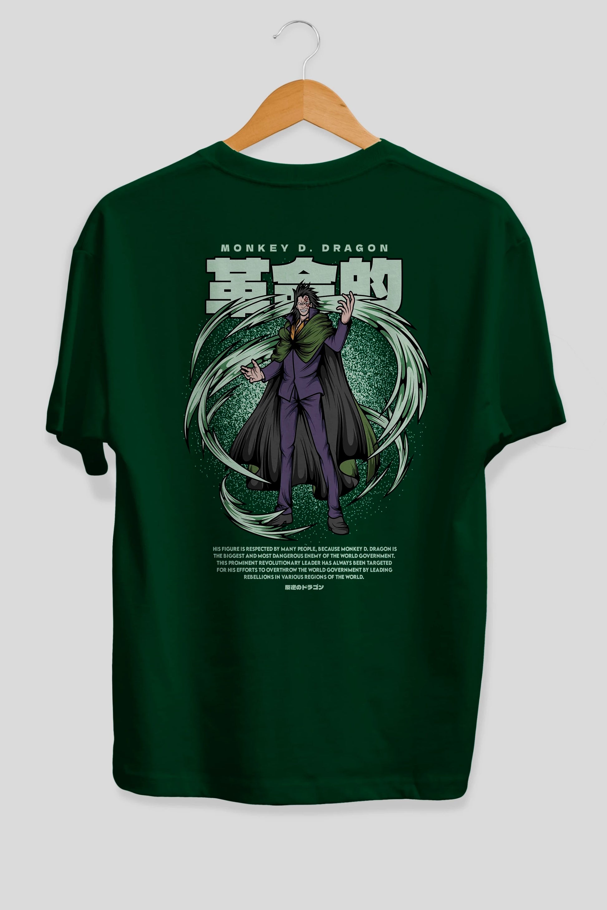 Monkey D. Dragon Anime Arka Baskılı Oversize t-shirt Erkek Kadın Unisex