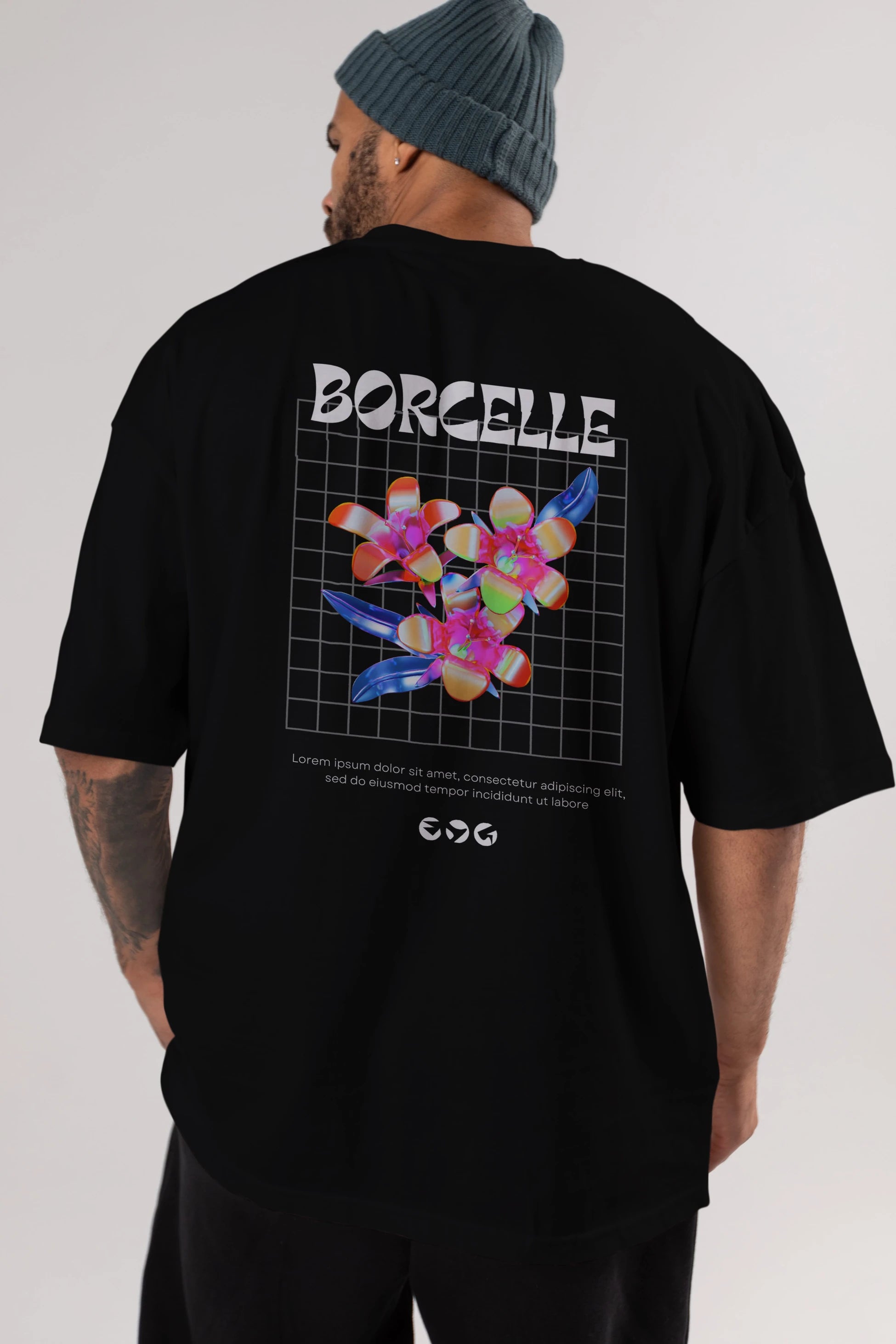 Borcelle Streetwear Arka Baskılı Oversize t-shirt Erkek Kadın Unisex