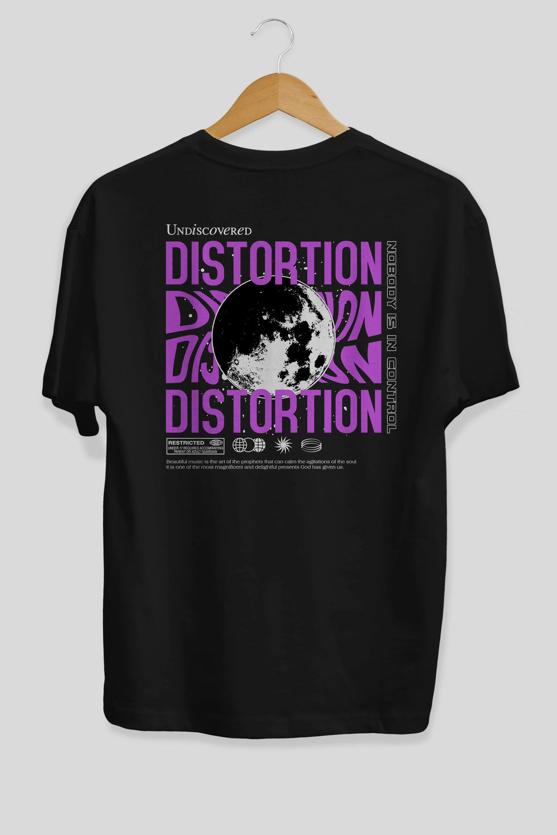 Distortion Arka Baskılı Oversize t-shirt Erkek Kadın Unisex
