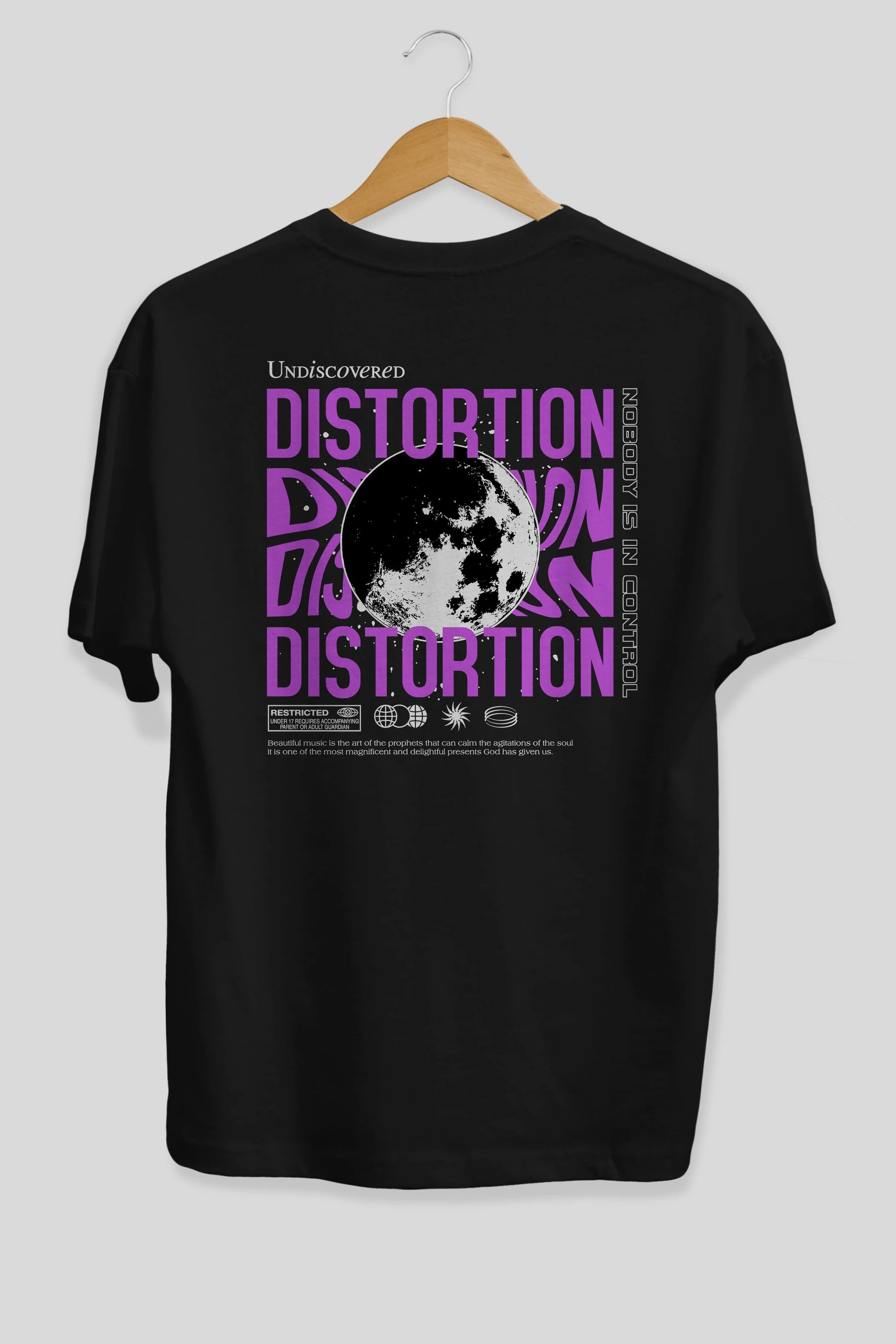 Distortion Arka Baskılı Oversize t-shirt Erkek Kadın Unisex