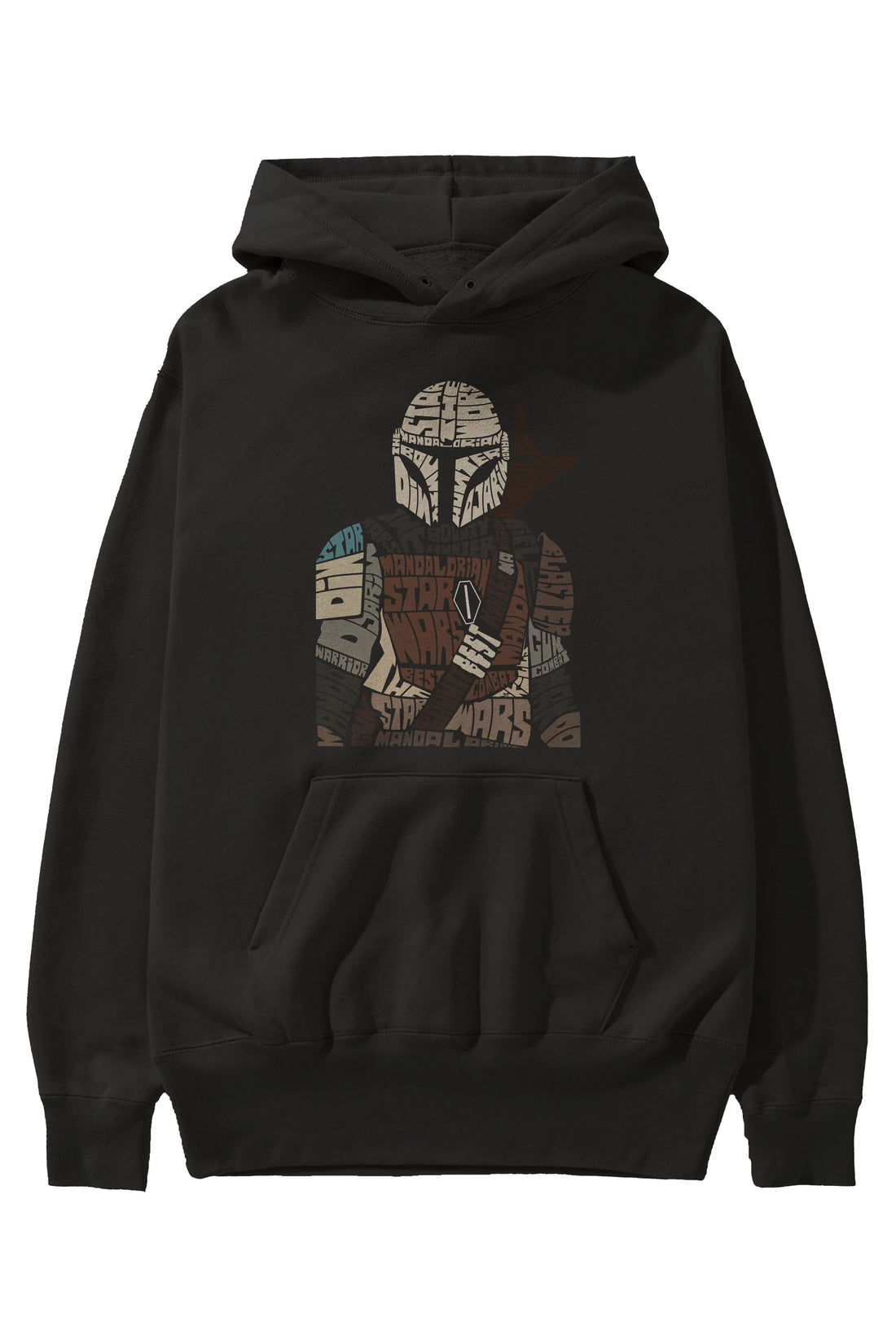 Mandalorian Ön Baskılı Hoodie Oversize Kapüşonlu Sweatshirt Erkek Kadın Unisex