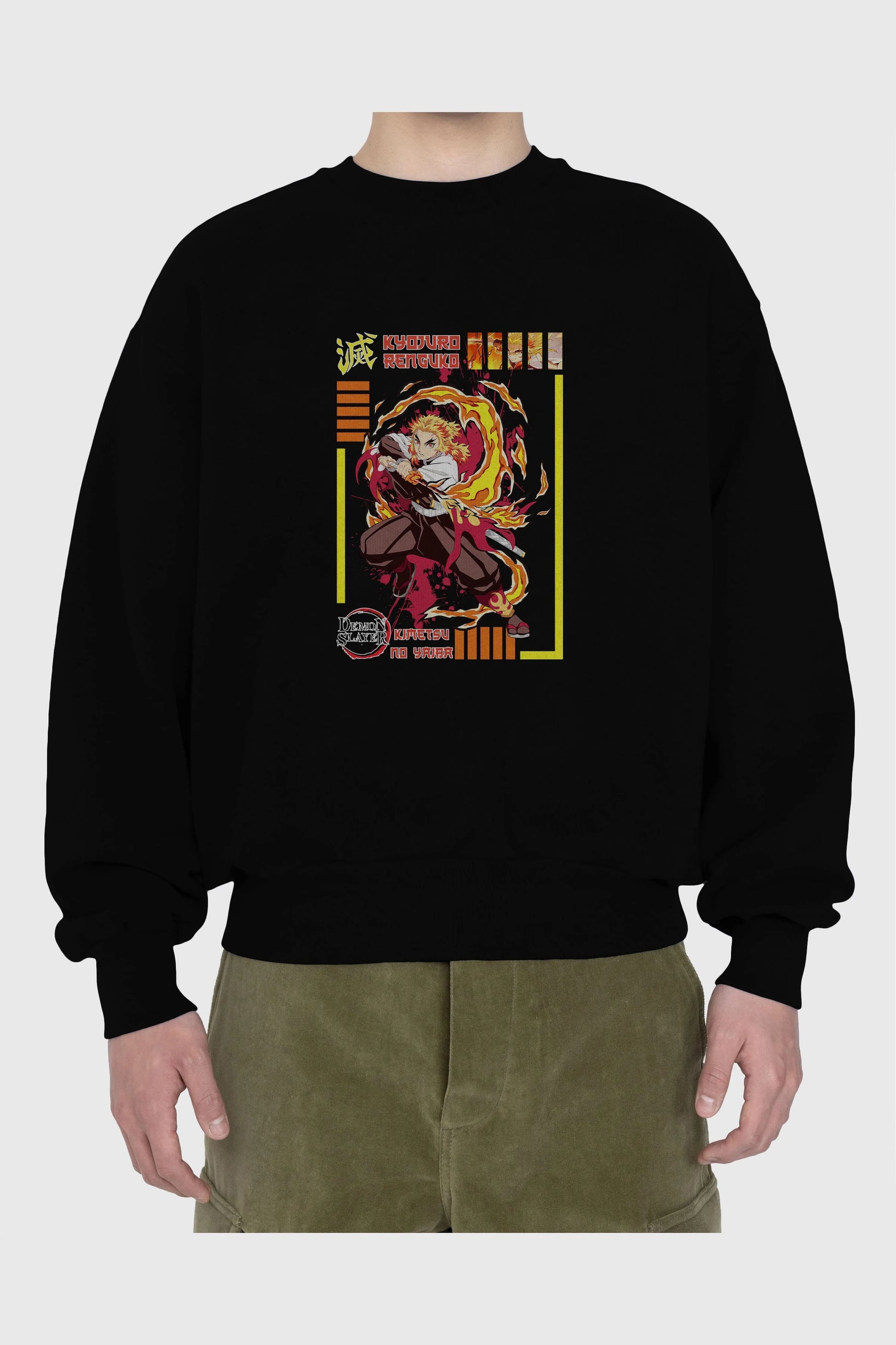 KYOJURO RENGOKU Anime Ön Baskılı Oversize Sweatshirt Erkek Kadın Unisex