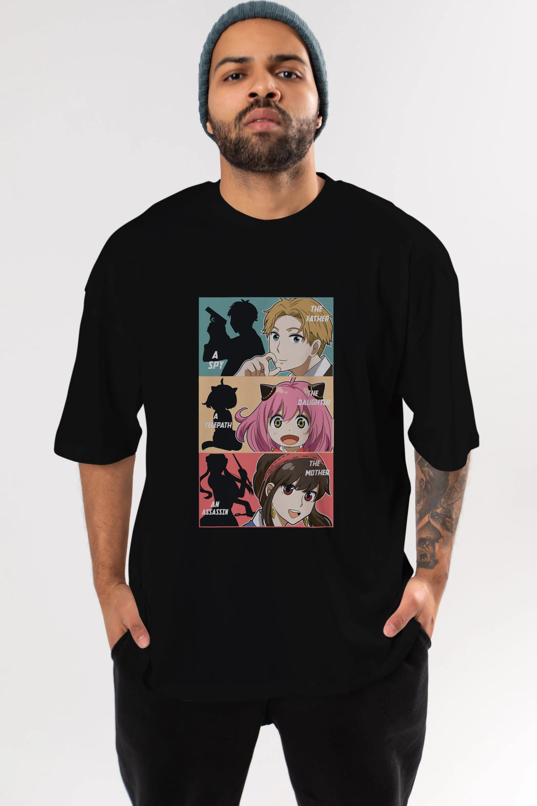 SPY X FAMILY Anime Ön Baskılı Oversize t-shirt %100 pamuk Erkek Kadın Unisex