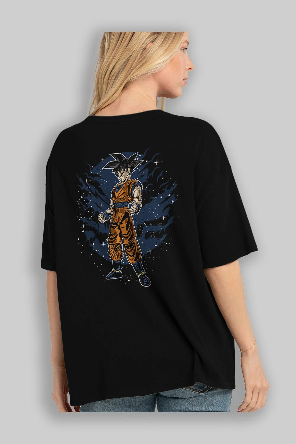 GOKU Arka Baskılı Oversize t-shirt Erkek Kadın Unisex %100 Pamuk