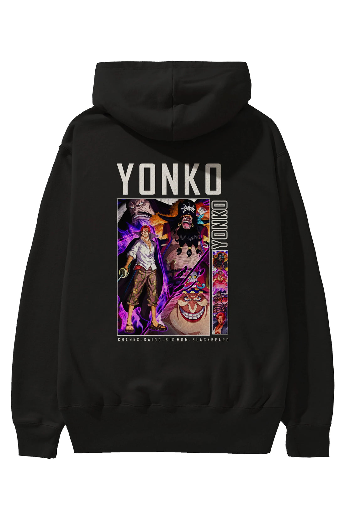 Yonko Anime Arka Baskılı Hoodie Oversize Kapüşonlu Sweatshirt Erkek Kadın Unisex