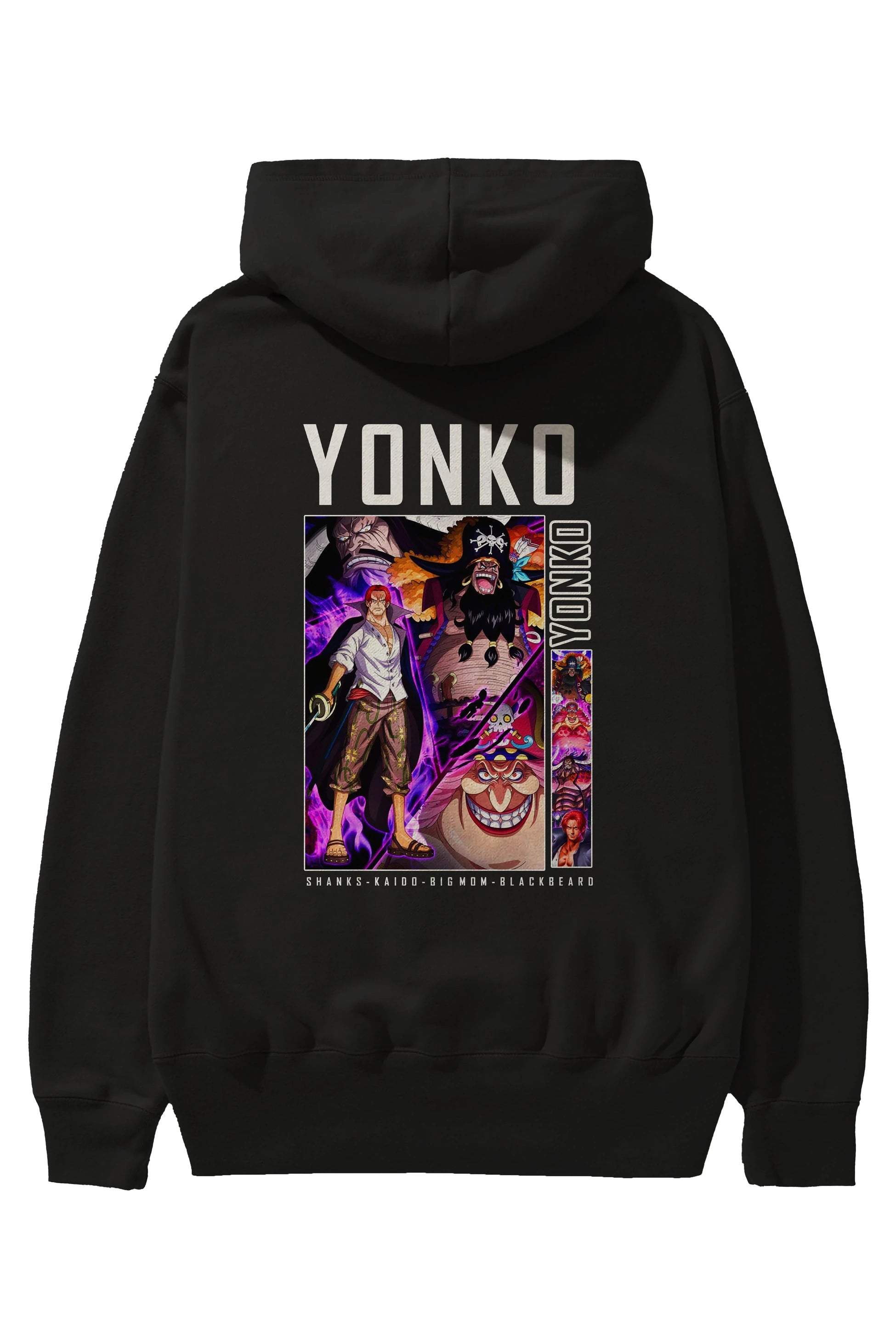 Yonko Anime Arka Baskılı Hoodie Oversize Kapüşonlu Sweatshirt Erkek Kadın Unisex