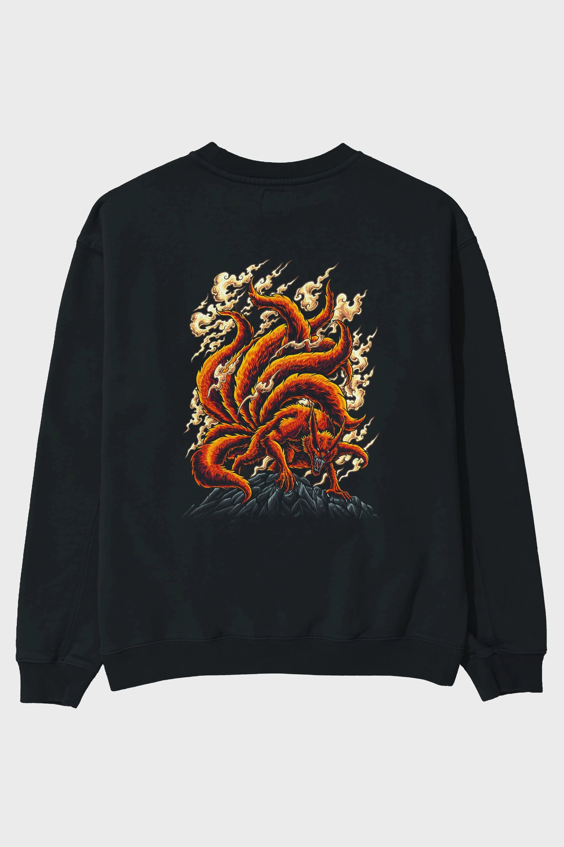 NARUTO KYUUBI Anime Arka Baskılı Oversize Sweatshirt Erkek Kadın Unisex
