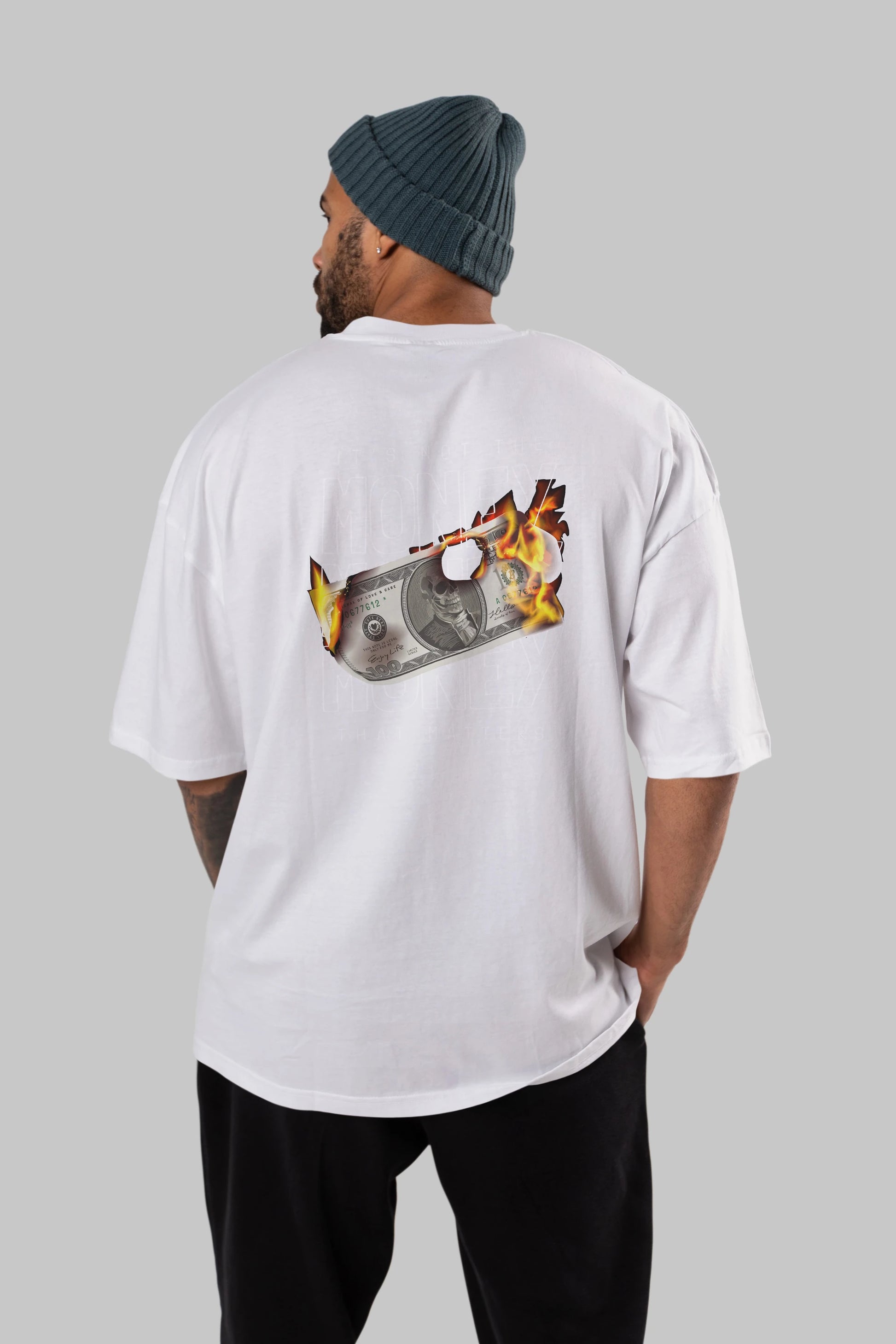 Teddy Bear Its Not The Money Arka Baskılı Oversize t-shirt Erkek Kadın Unisex %100 Pamuk