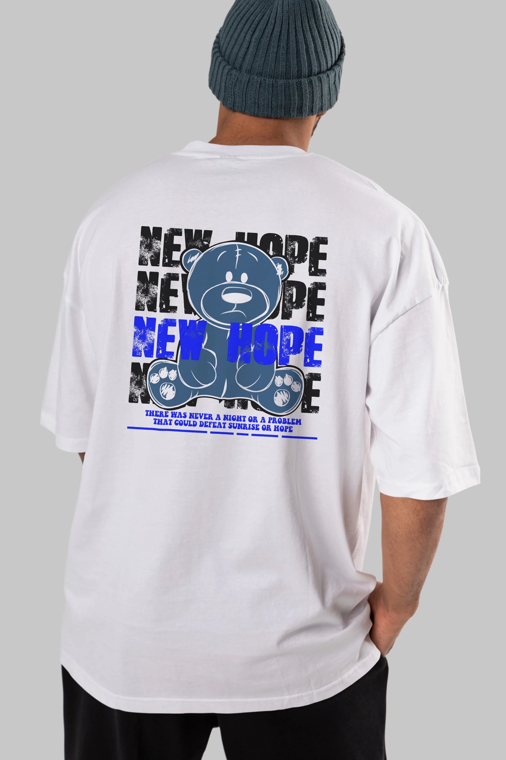 Teddy Bear New Hope Arka Baskılı Oversize t-shirt Erkek Kadın Unisex