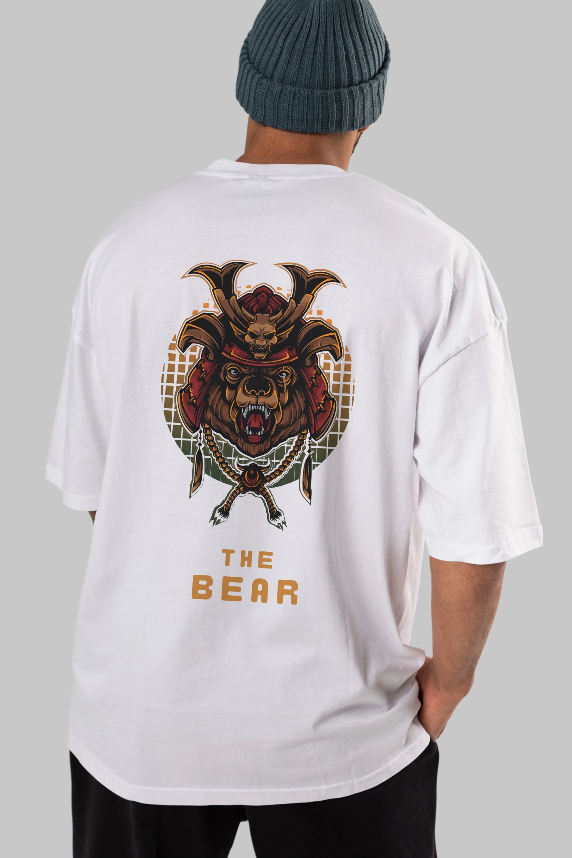 The Bear 2 Arka Baskılı Oversize t-shirt Erkek Kadın Unisex %100 Pamuk