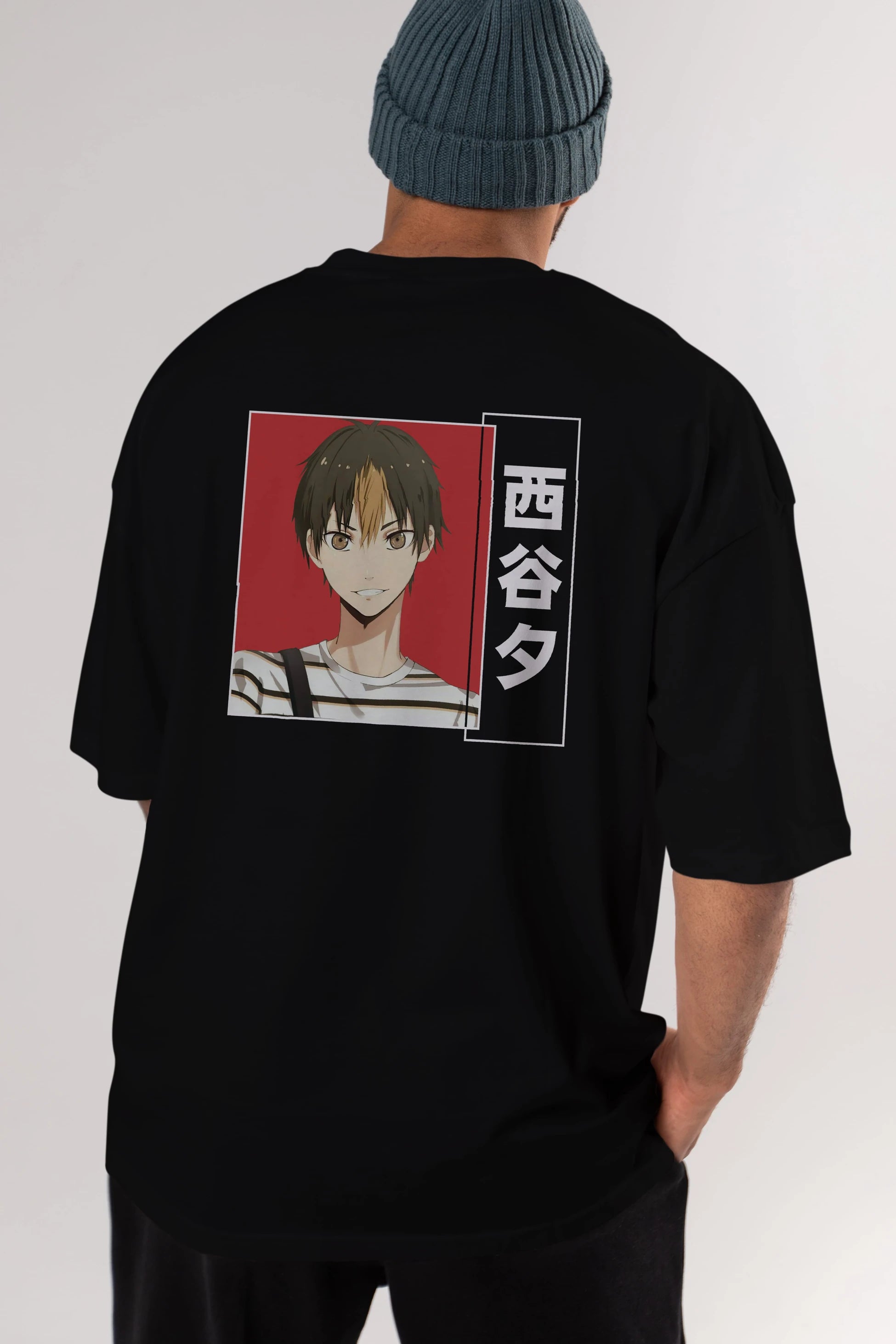 Yuu Nishinoya 1 Anime Arka Baskılı Oversize t-shirt Erkek Kadın Unisex
