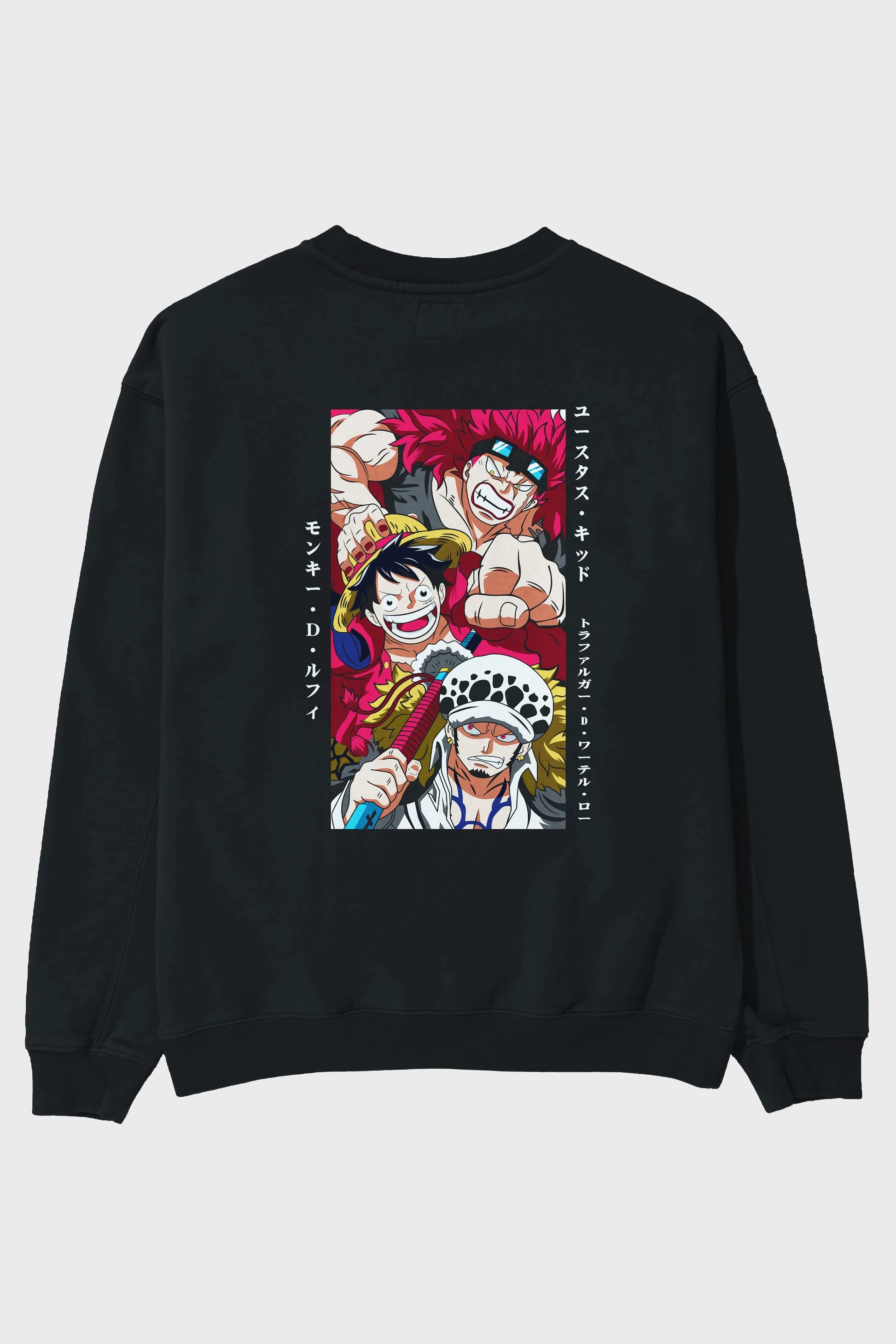SUPER NOVAS one piece Anime Arka Baskılı Oversize Sweatshirt Erkek Kadın Unisex