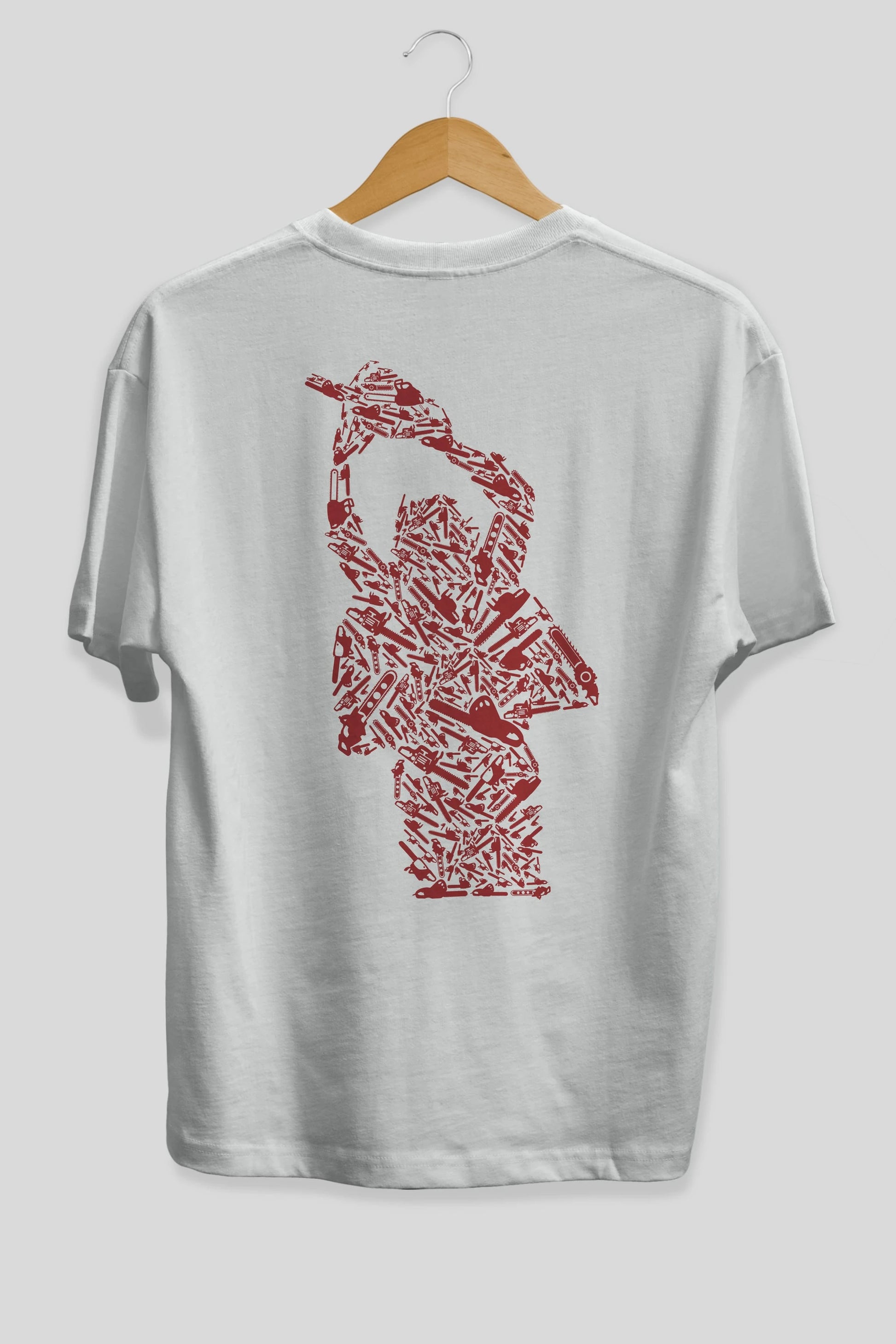 Chainsaw Arka Baskılı Oversize t-shirt %100 pamuk Erkek Kadın Unisex