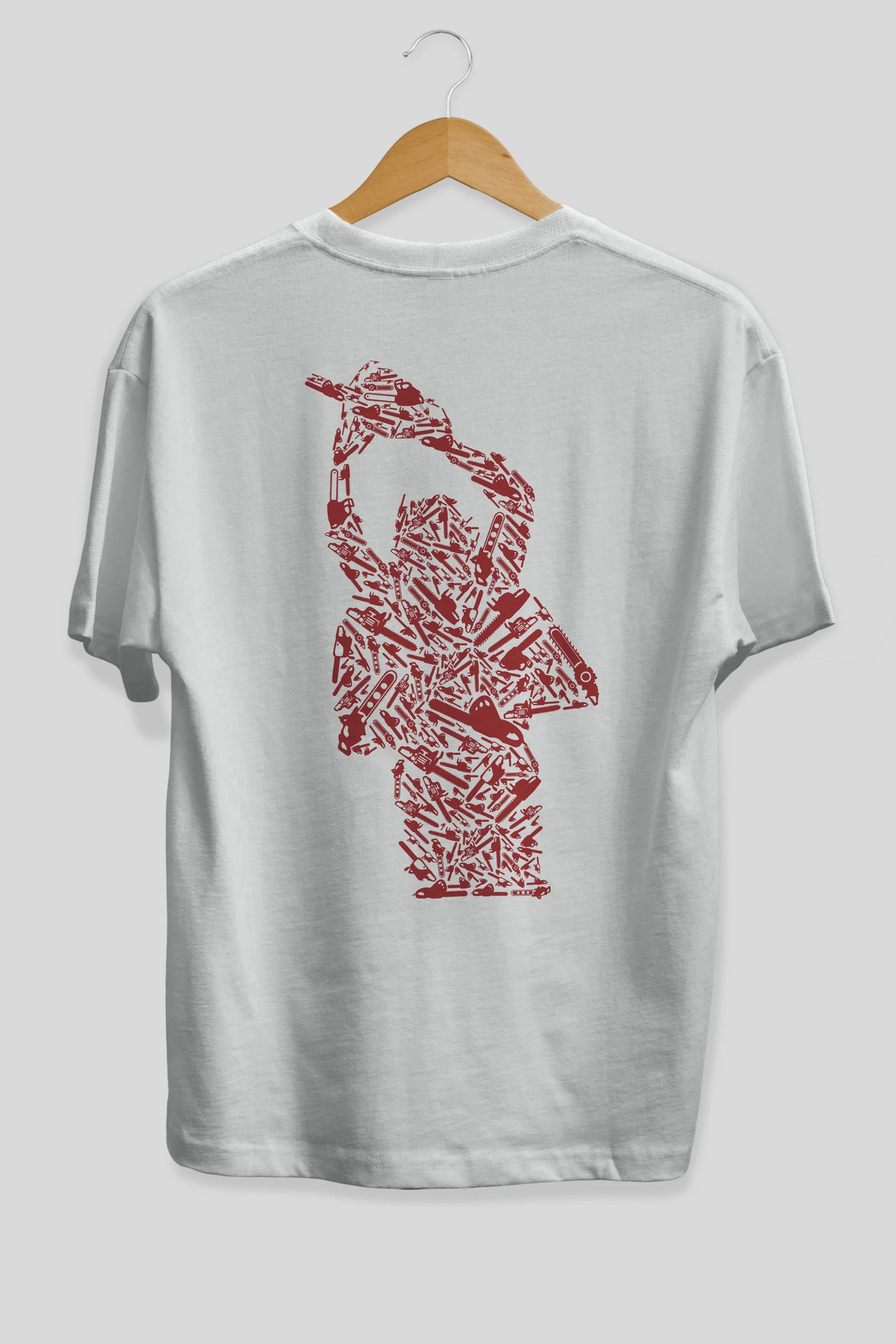 Chainsaw Arka Baskılı Oversize t-shirt %100 pamuk Erkek Kadın Unisex