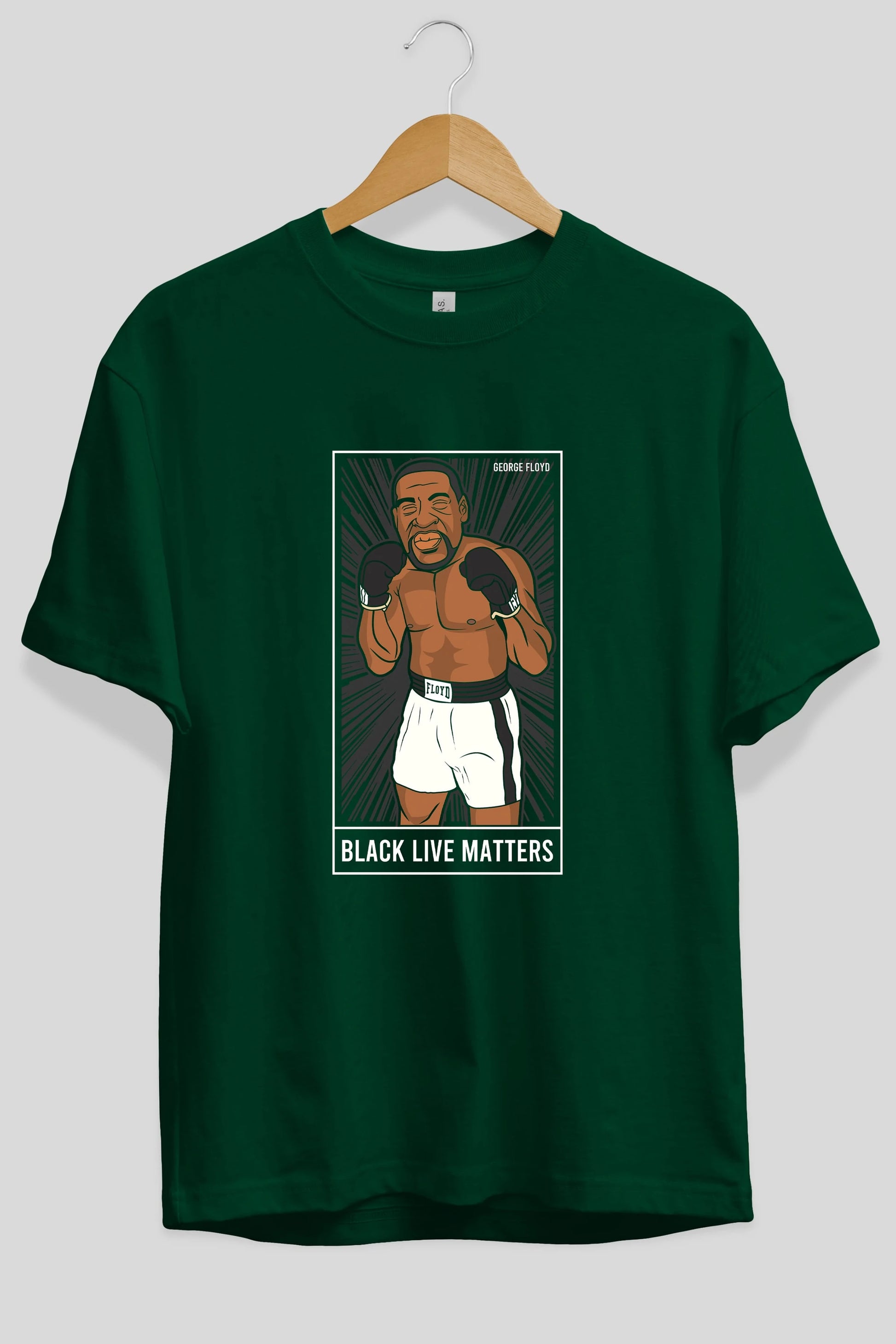 George Floyd Boxer Ön Baskılı Oversize t-shirt Erkek Kadın Unisex %100 Pamuk tişort