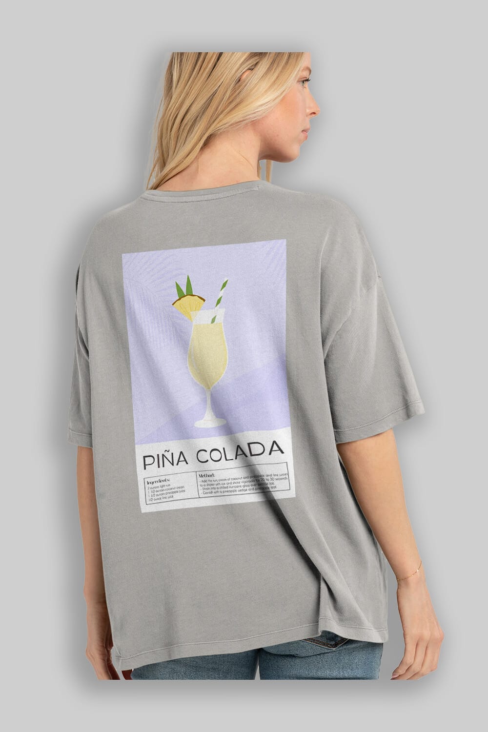 PIna Colada 6 Arka Baskılı Oversize t-shirt Erkek Kadın Unisex %100 Pamuk Bisiklet Yaka tişort
