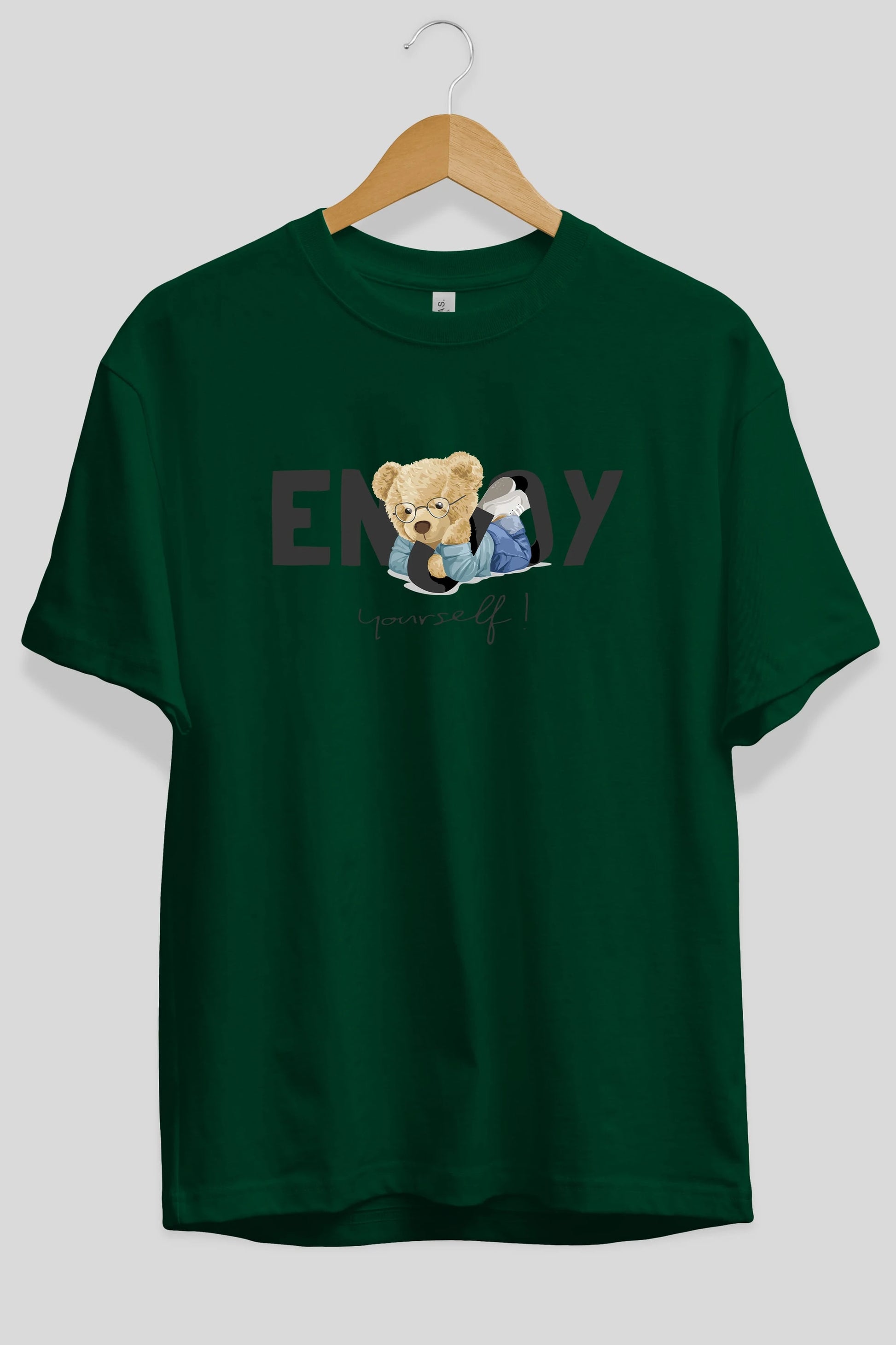 Teddy Bear Yourself Ön Baskılı Oversize t-shirt Erkek Kadın Unisex %100 Pamuk