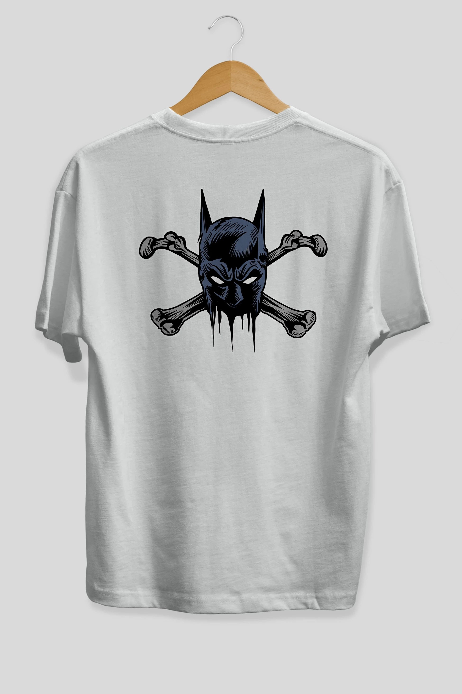 Batbones Arka Baskılı Oversize t-shirt Erkek Kadın Unisex %100 Pamuk