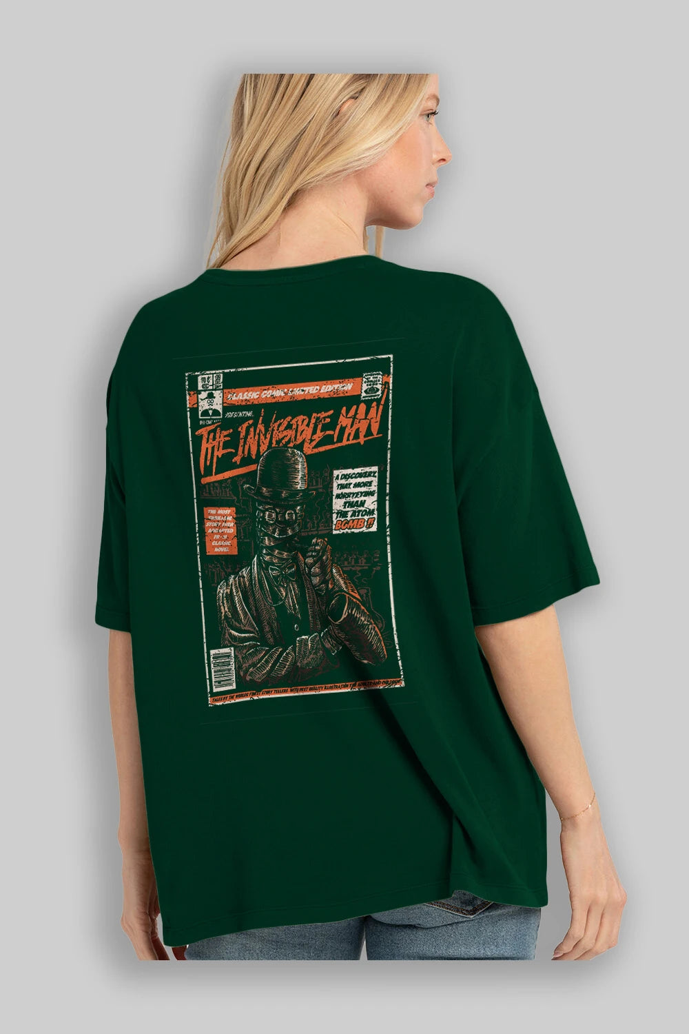 The Invisible Man Arka Baskılı Oversize t-shirt Erkek Kadın Unisex %100 Pamuk