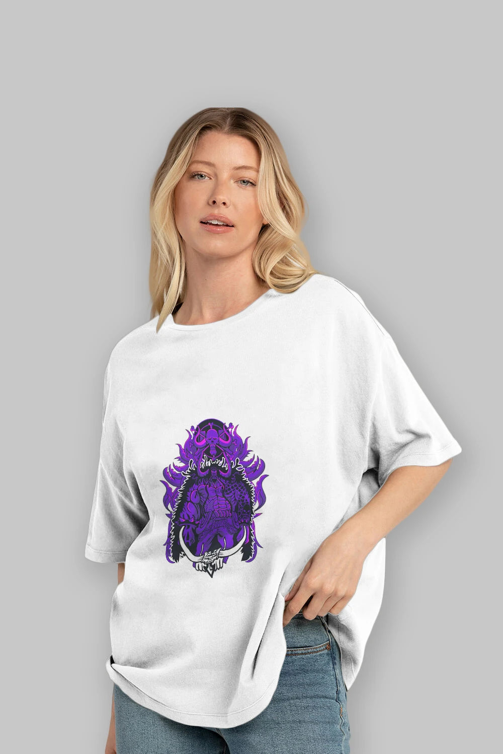 Kaido Anime Ön Baskılı Oversize t-shirt Erkek Kadın Unisex