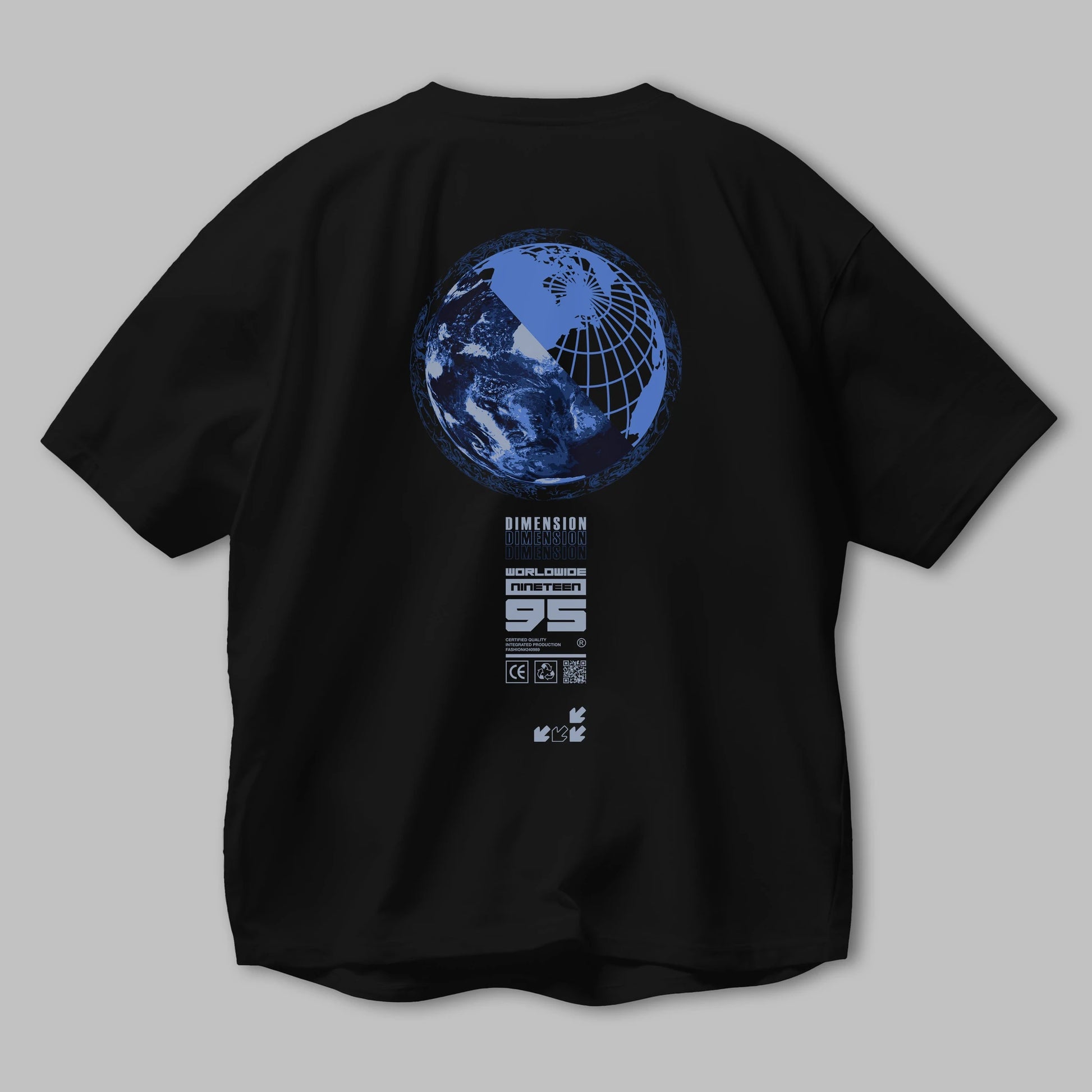 Dimension 95 Arka Baskılı Oversize t-shirt Erkek Kadın Unisex