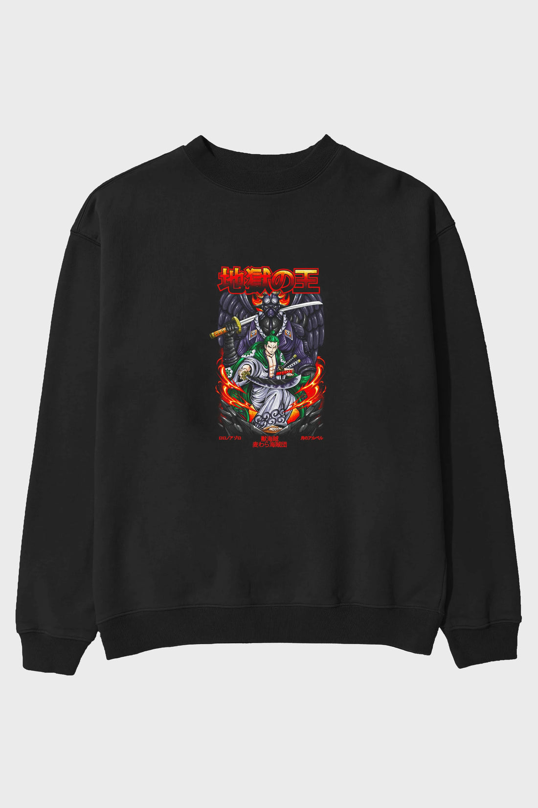 Roronoa Zoro 4 Anime Ön Baskılı Oversize Sweatshirt Erkek Kadın Unisex