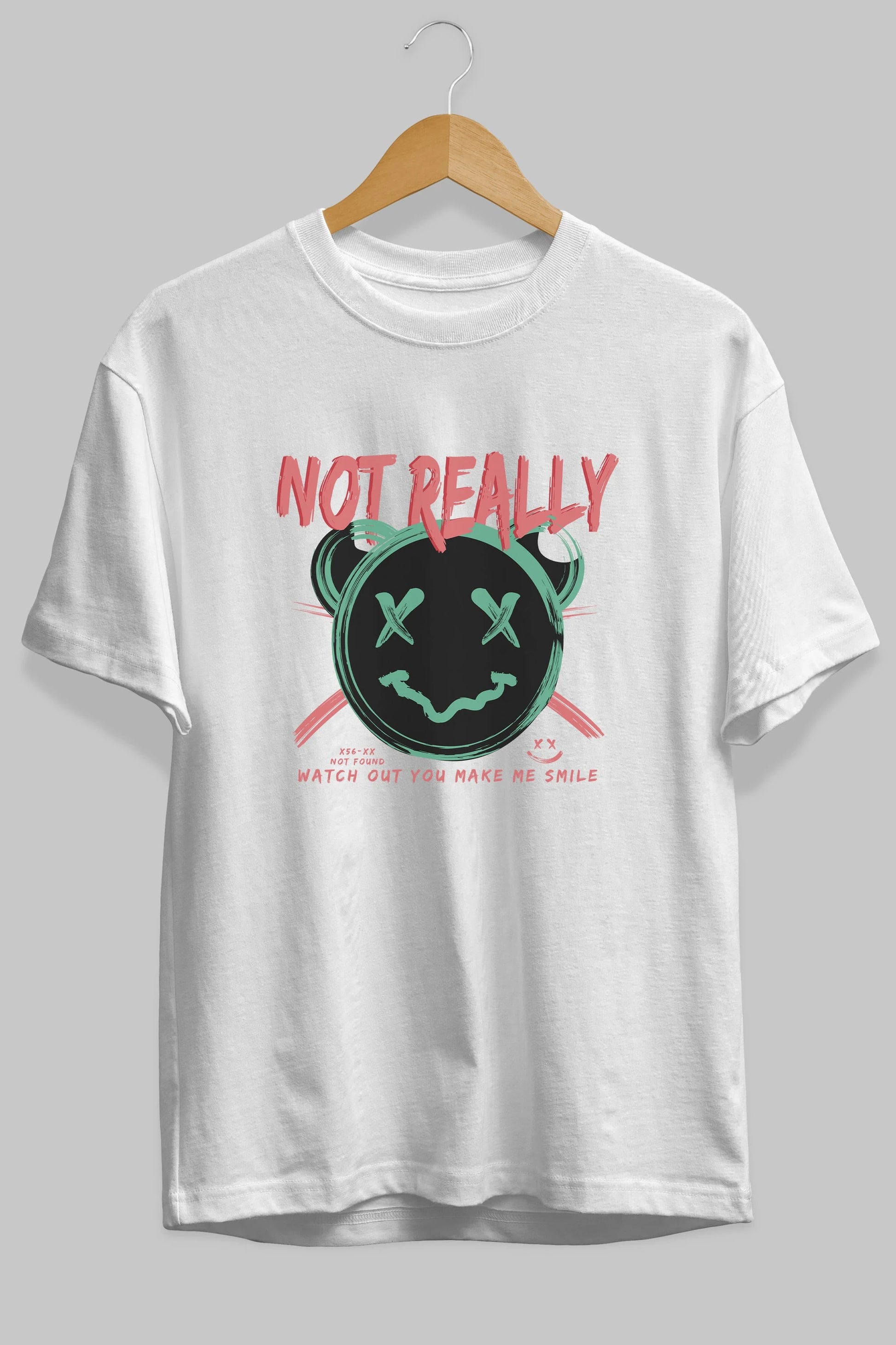 Not Really Bear Ön Baskılı Oversize t-shirt Erkek Kadın Unisex