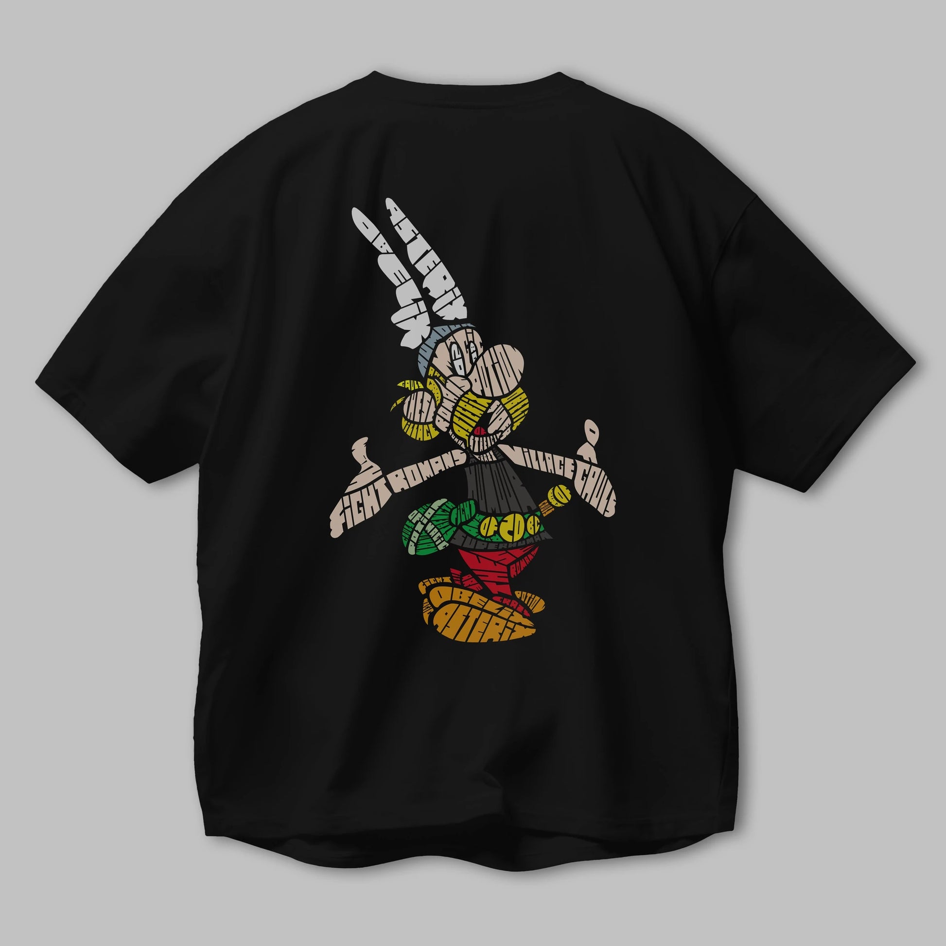 Asterix Arka Baskılı Oversize t-shirt %100 pamuk Erkek Kadın Unisex