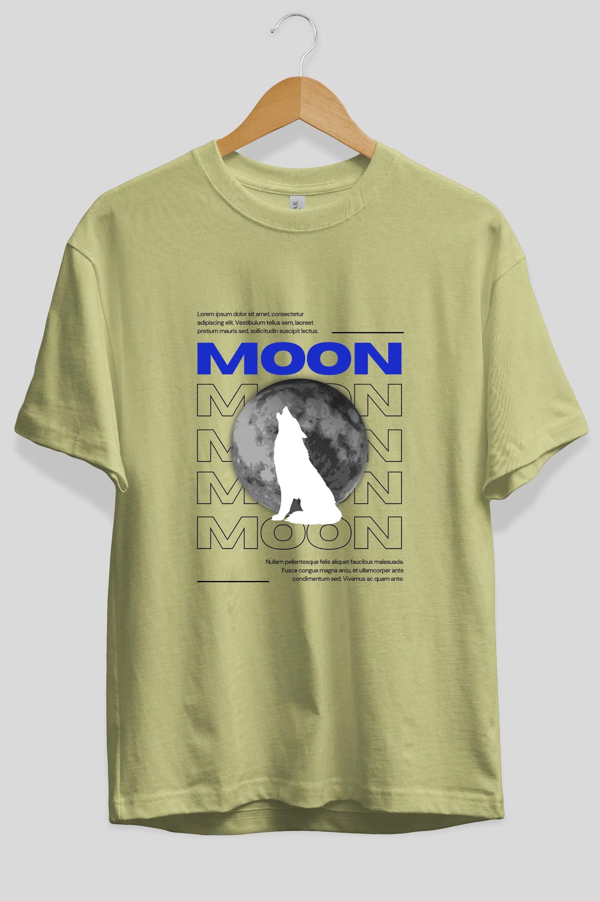 Moon Ön Baskılı Oversize t-shirt Erkek Kadın Unisex