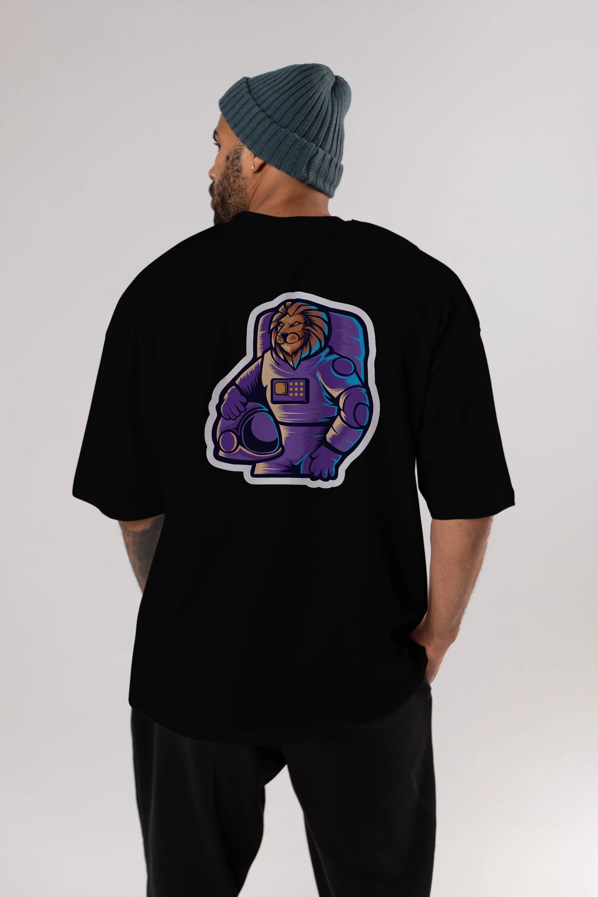 Astroking Sticker Arka Baskılı Oversize t-shirt Erkek Kadın Unisex