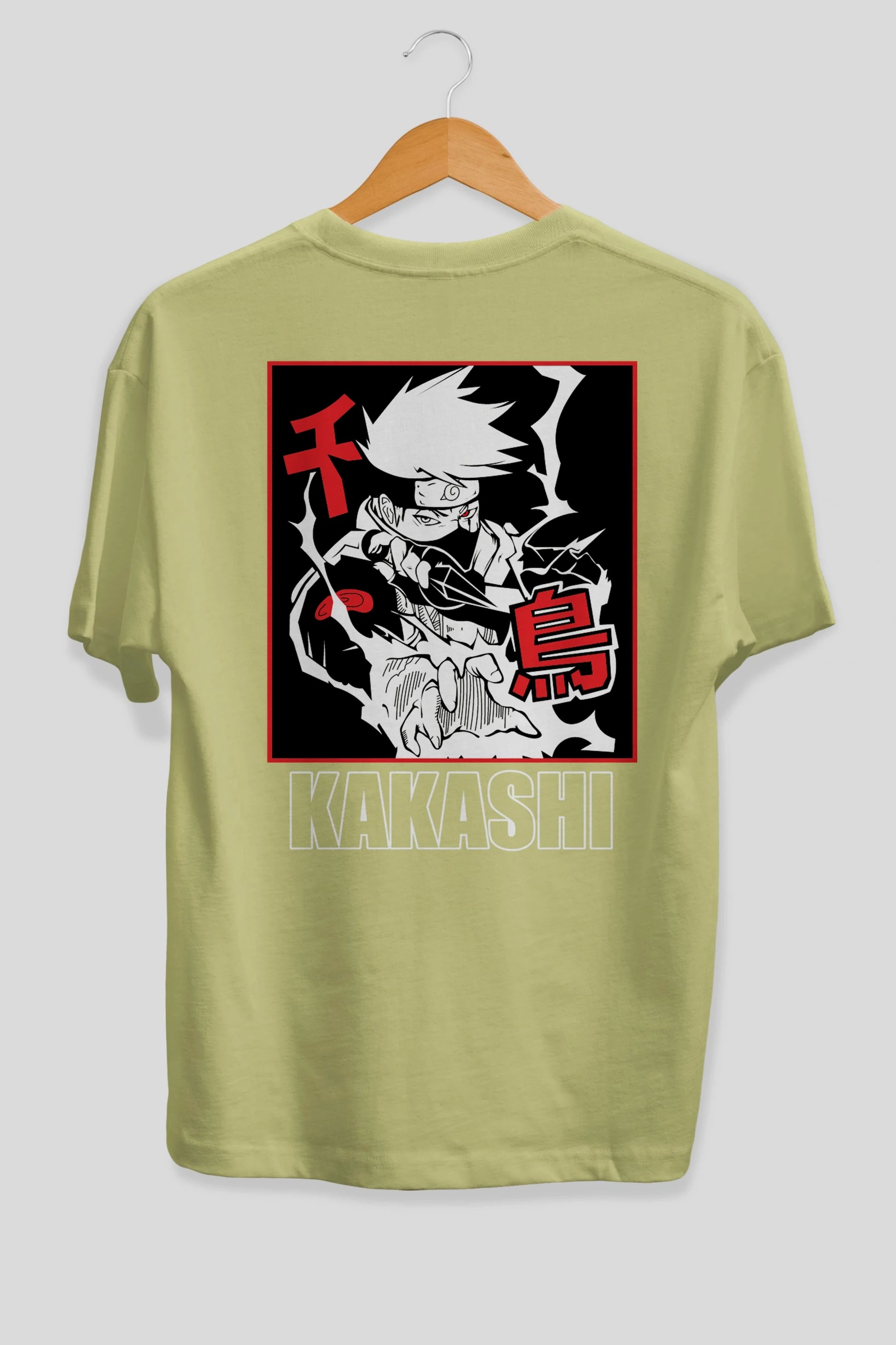 KAKASHI HATAKE NARUTO Anime Arka Baskılı Oversize t-shirt Erkek Kadın Unisex