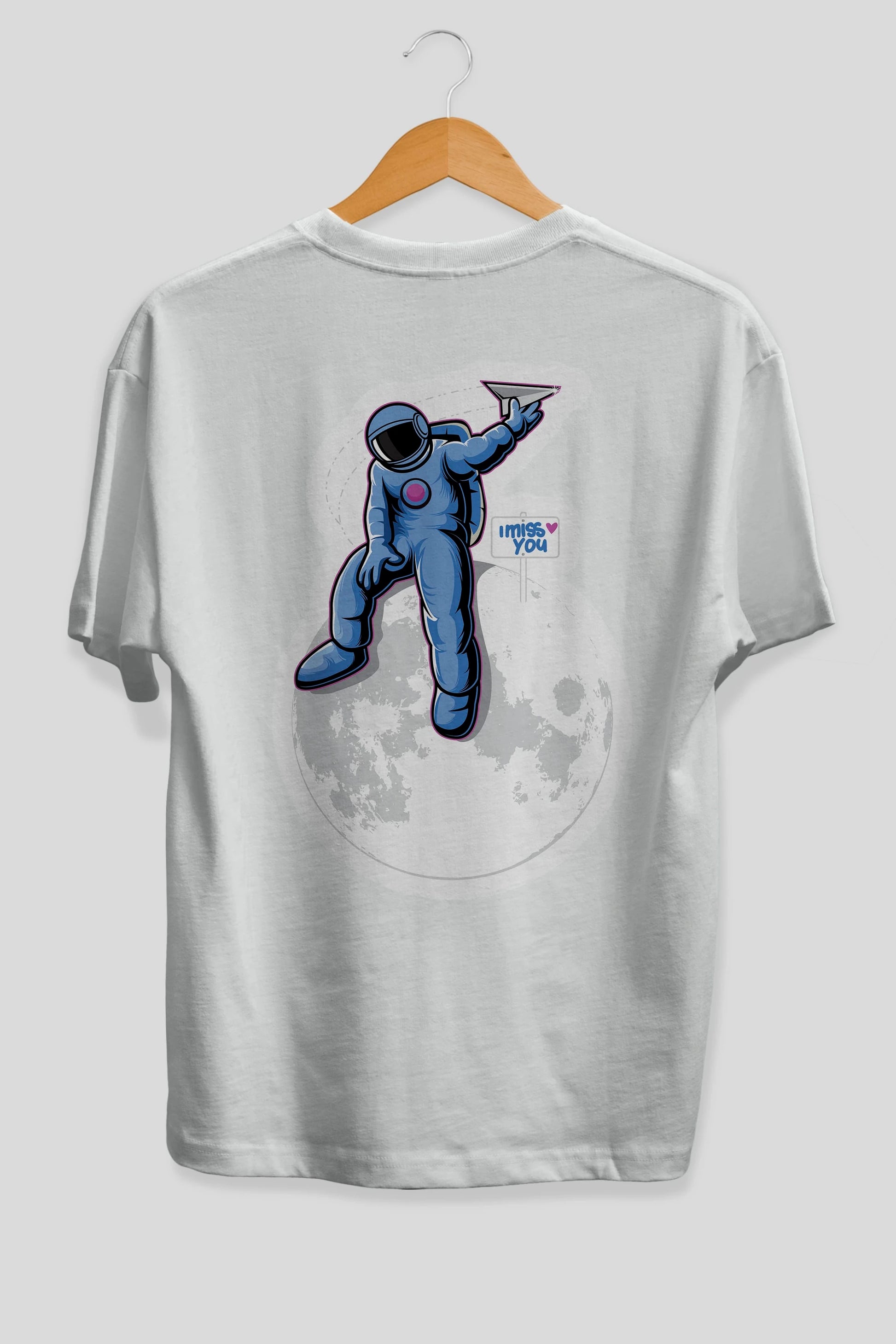 Astro Missing Earth Sticker Arka Baskılı Oversize t-shirt Erkek Kadın Unisex