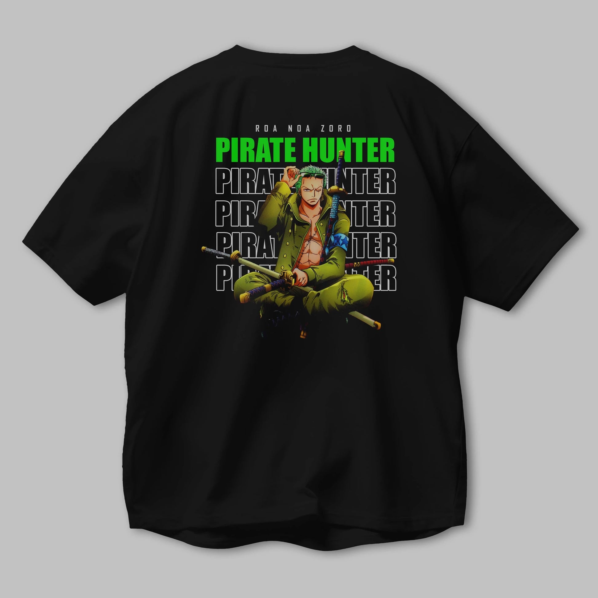 Roronoa Zoro 4 Anime Arka Baskılı Oversize t-shirt Erkek Kadın Unisex %100 pamuk tişort