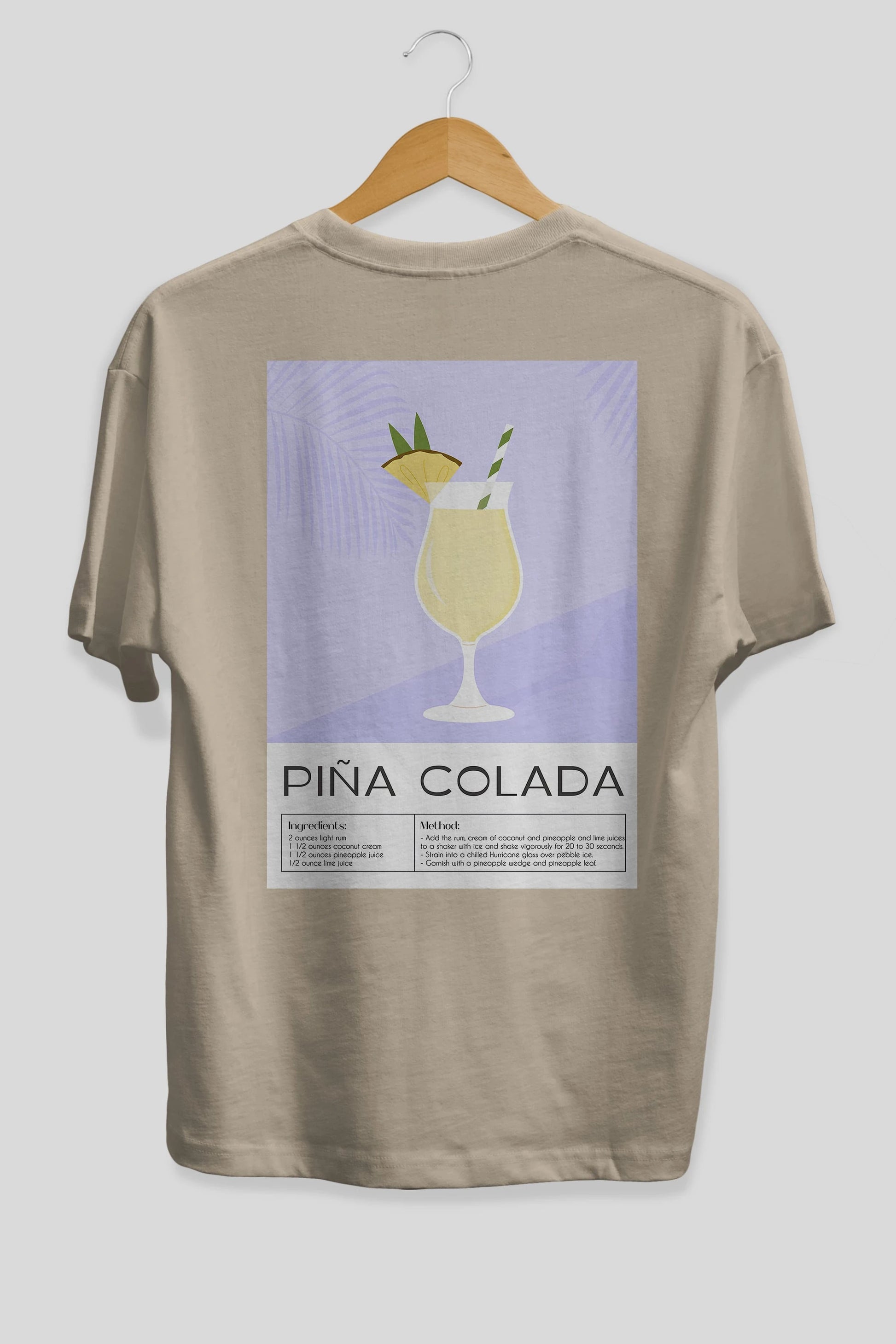 PIna Colada 6 Arka Baskılı Oversize t-shirt Erkek Kadın Unisex %100 Pamuk Bisiklet Yaka tişort