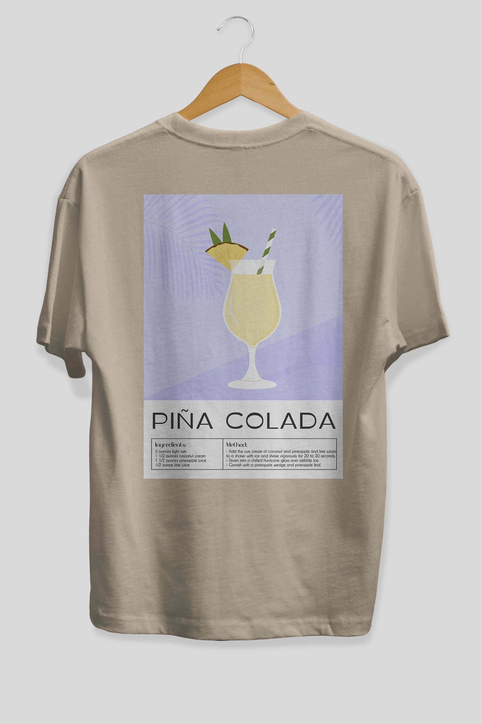 PIna Colada 6 Arka Baskılı Oversize t-shirt Erkek Kadın Unisex %100 Pamuk Bisiklet Yaka tişort