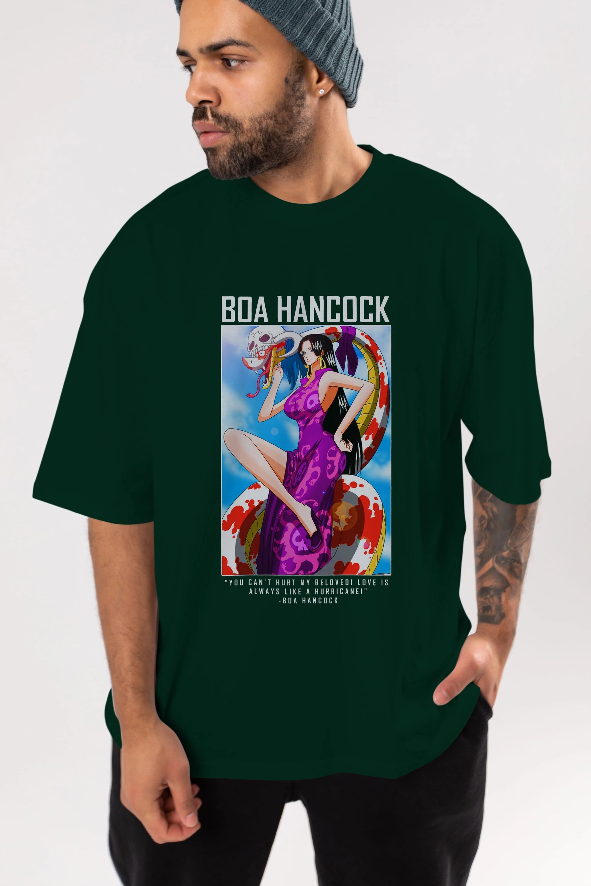 Boa Hancock Anime Ön Baskılı Oversize t-shirt Erkek Kadın Unisex