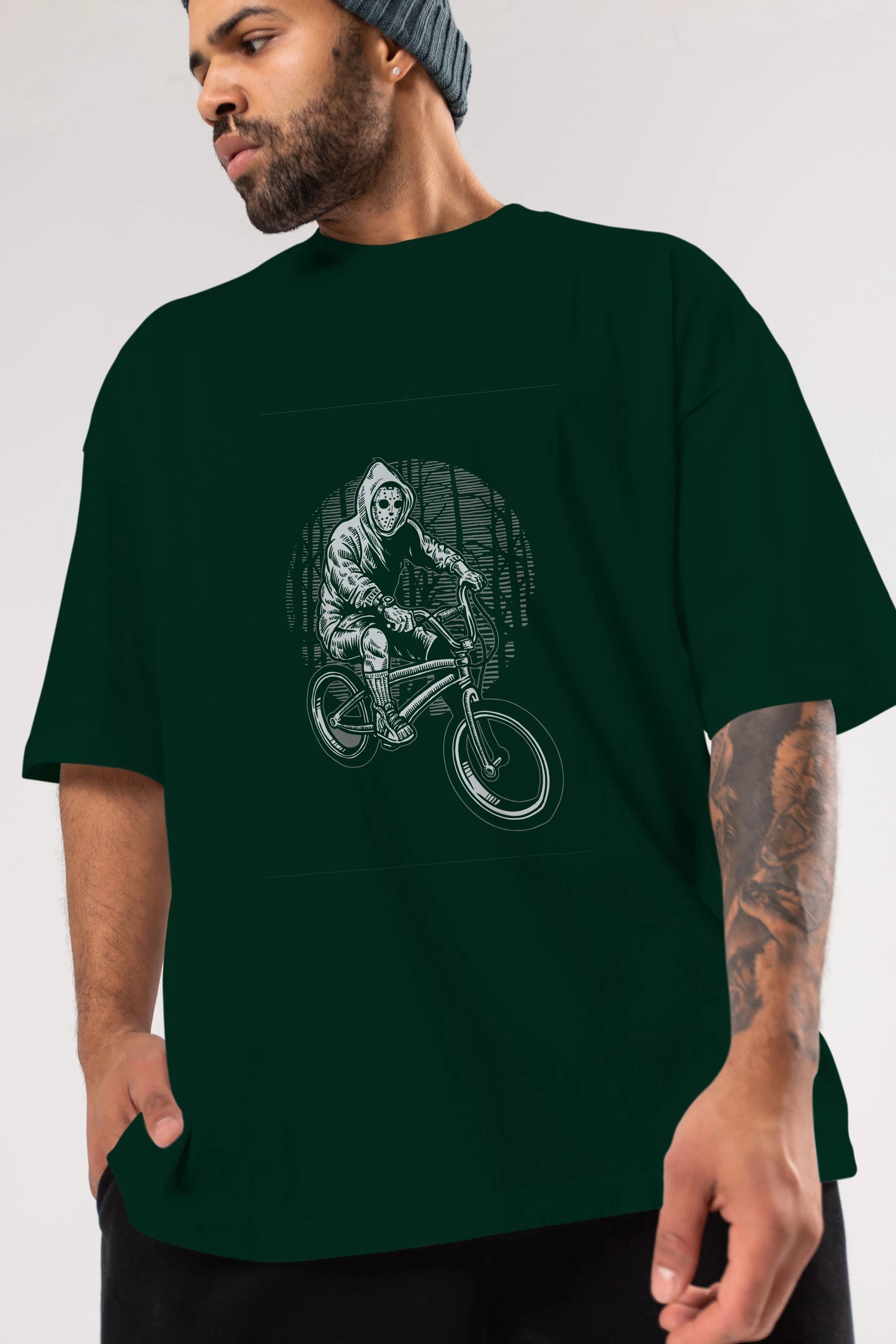 Ride Bike To Kill Ön Baskılı Oversize t-shirt Erkek Kadın Unisex %100 Pamuk tişort