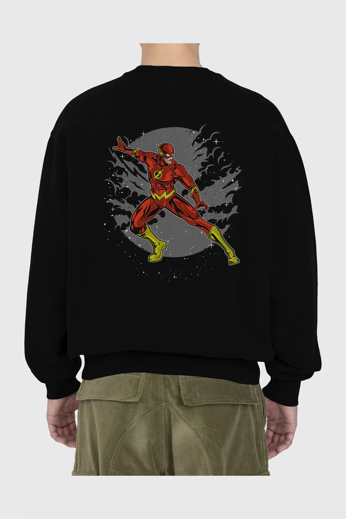 The Flash Arka Baskılı Oversize Sweatshirt Erkek Kadın Unisex