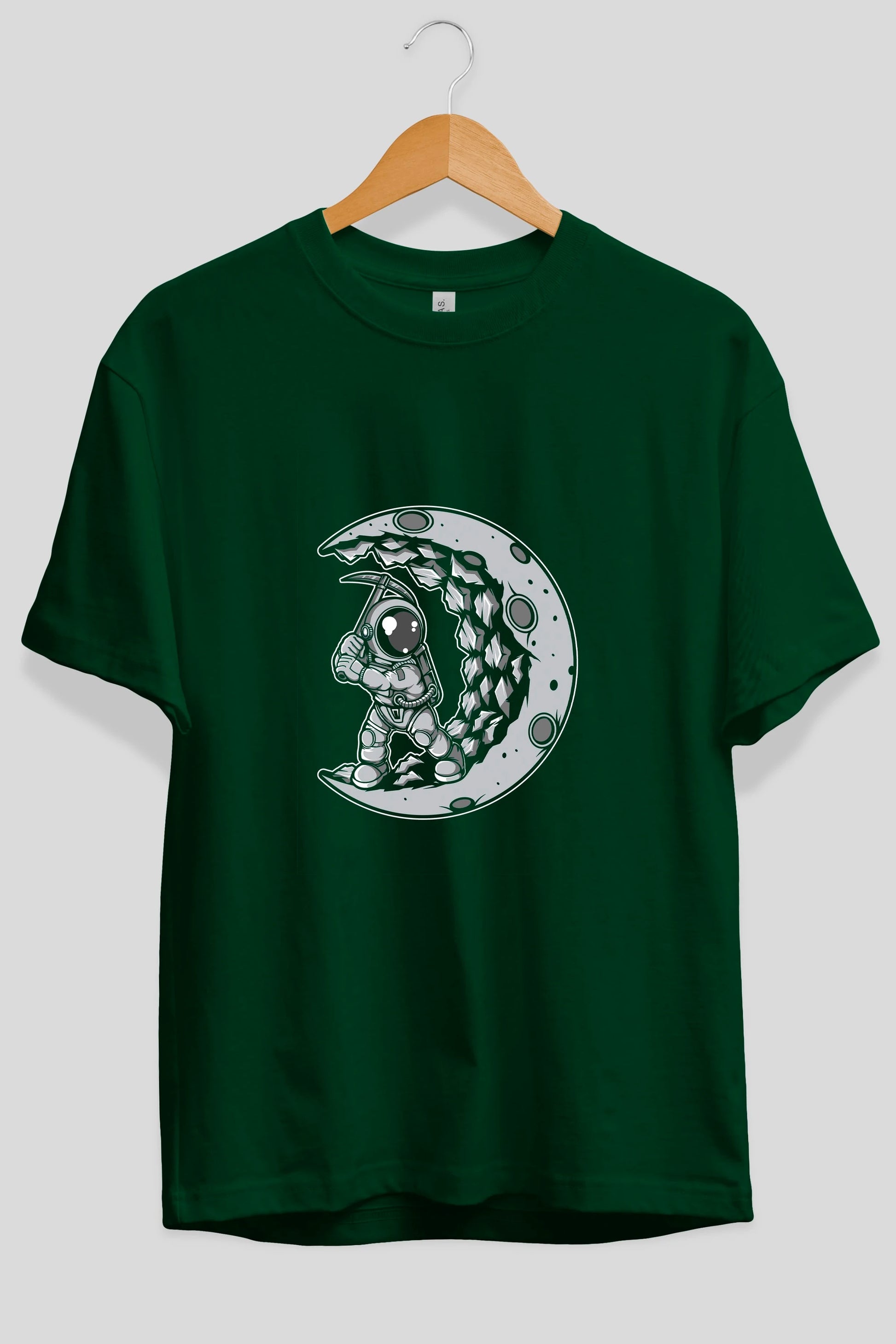 Astronaut Moon Digger Ön Baskılı Oversize t-shirt Erkek Kadın Unisex