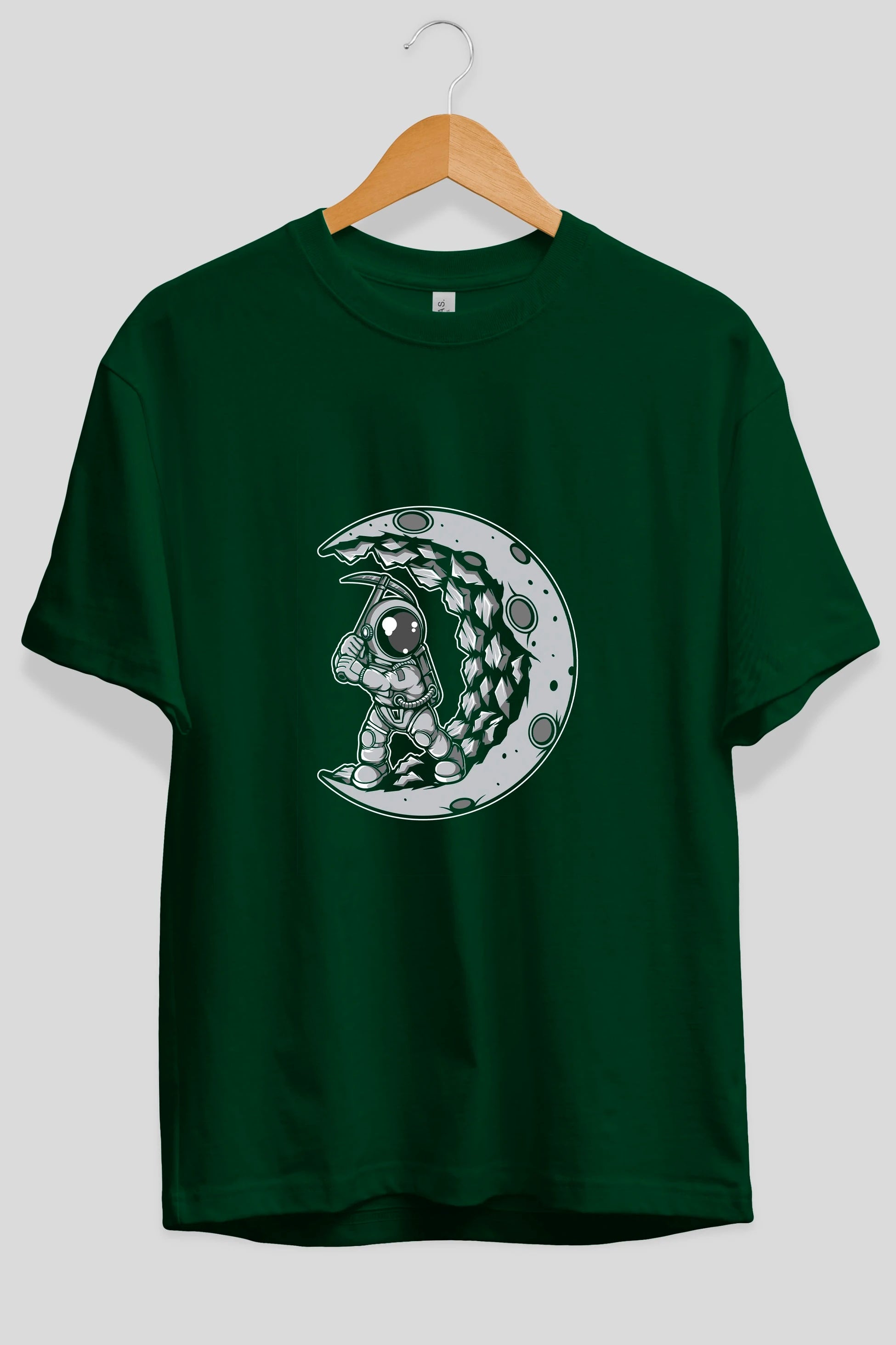 Astronaut Moon Digger Ön Baskılı Oversize t-shirt Erkek Kadın Unisex