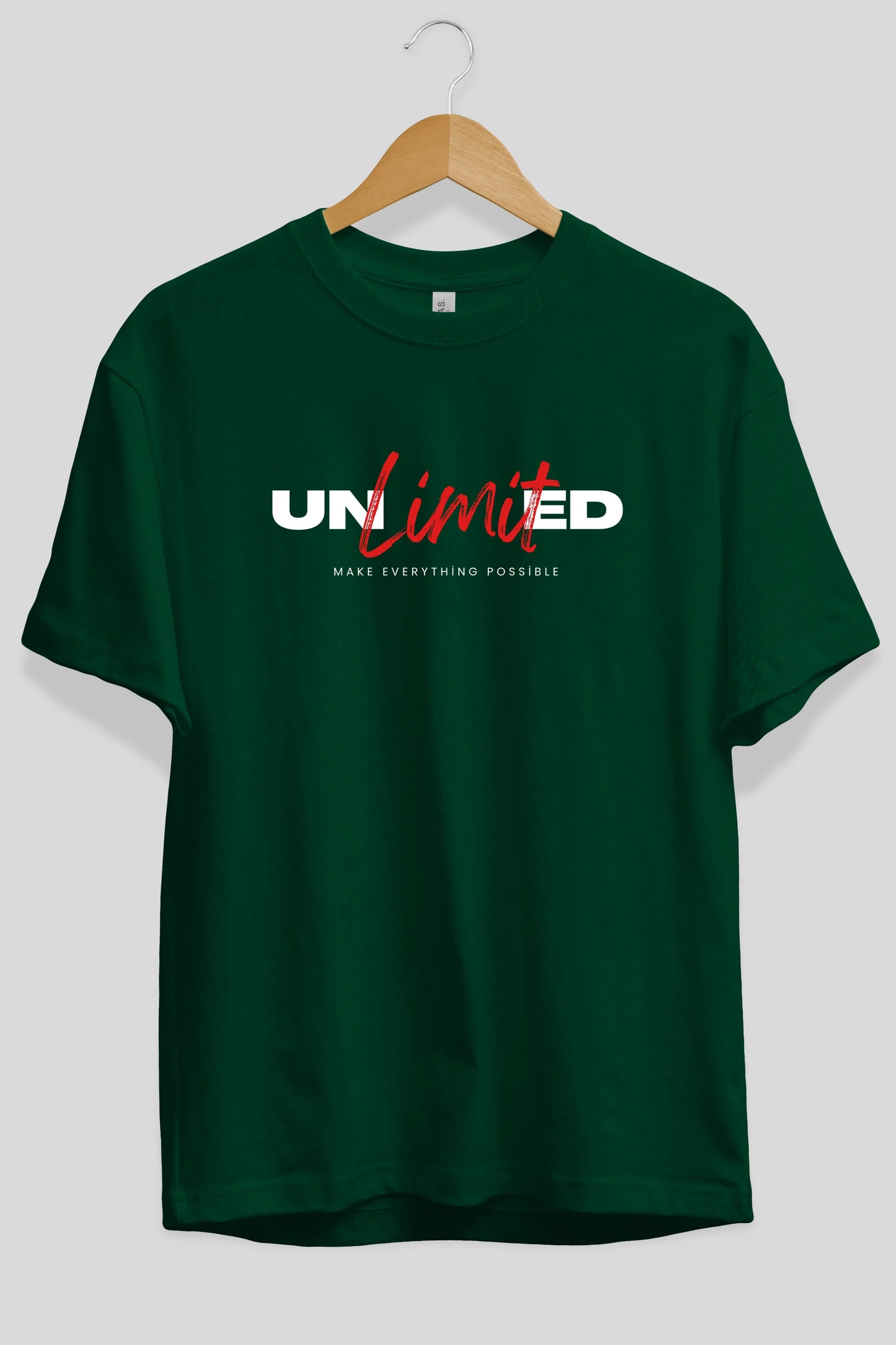 Unlimited Yazılı Ön Baskılı Oversize t-shirt Erkek Kadın Unisex