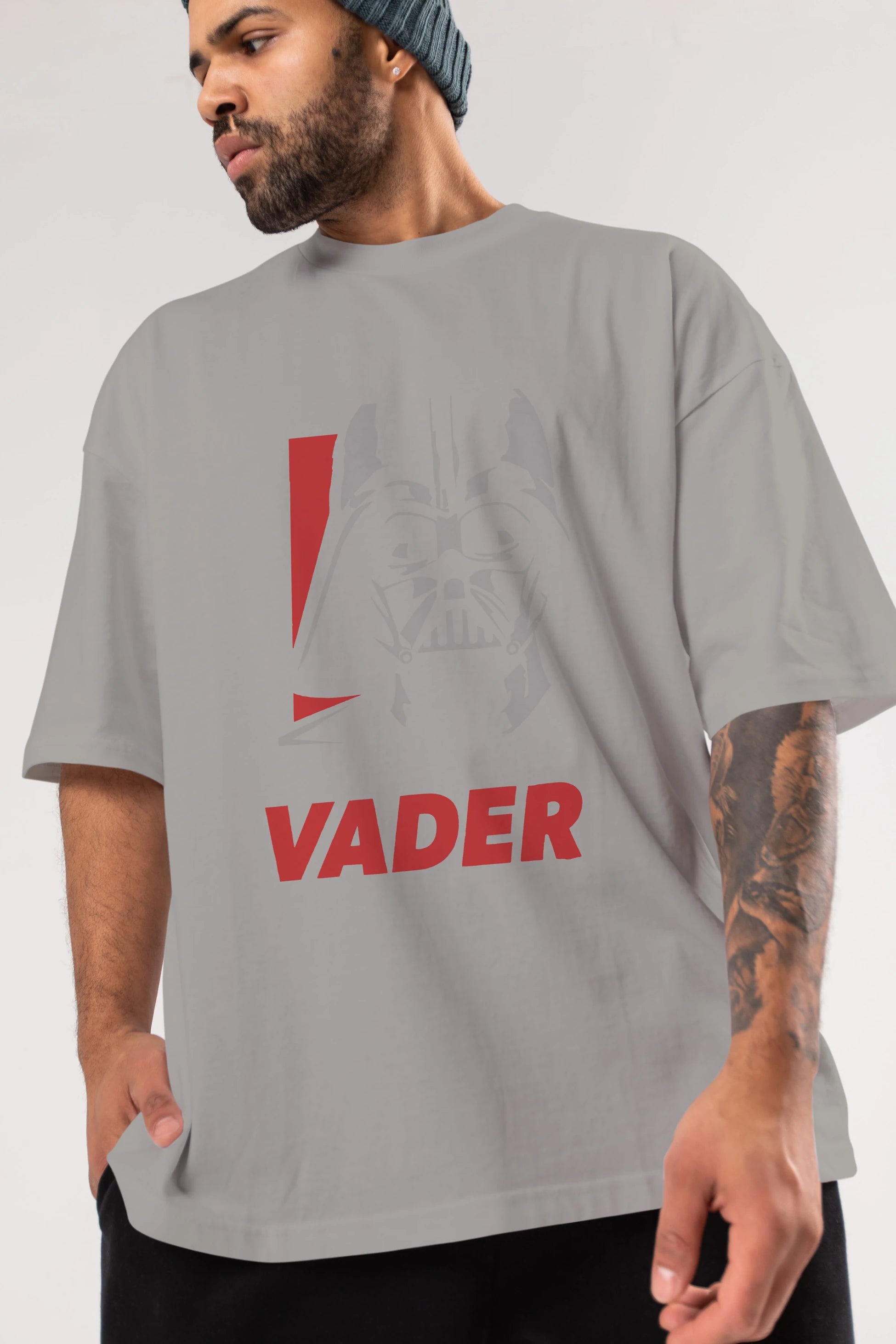 Darth Vader Ön Baskılı Oversize t-shirt Erkek Kadın Unisex %100 Pamuk Bisiklet Yaka tişort