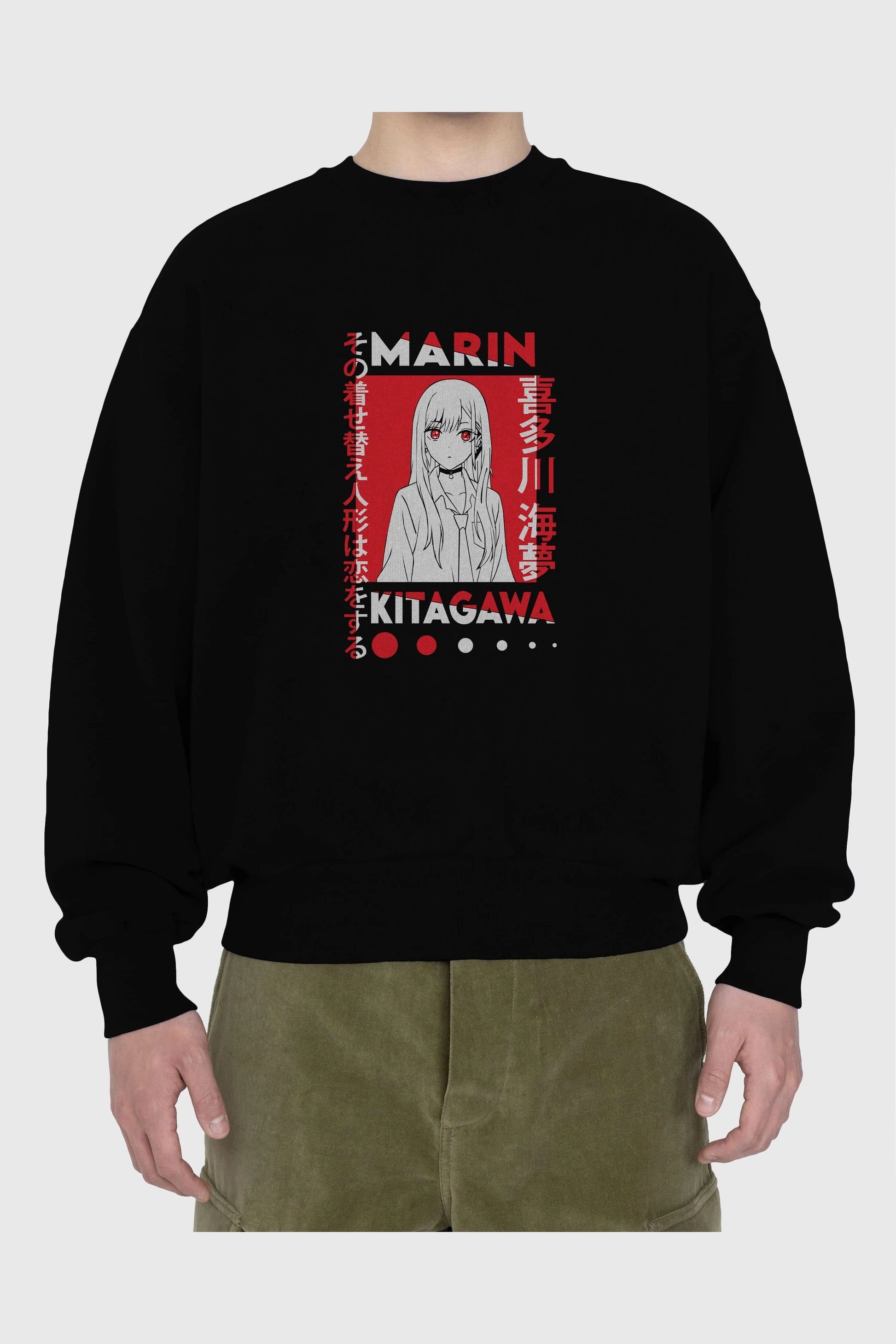 MARIN KITAGAWA Anime Ön Baskılı Oversize Sweatshirt Erkek Kadın Unisex