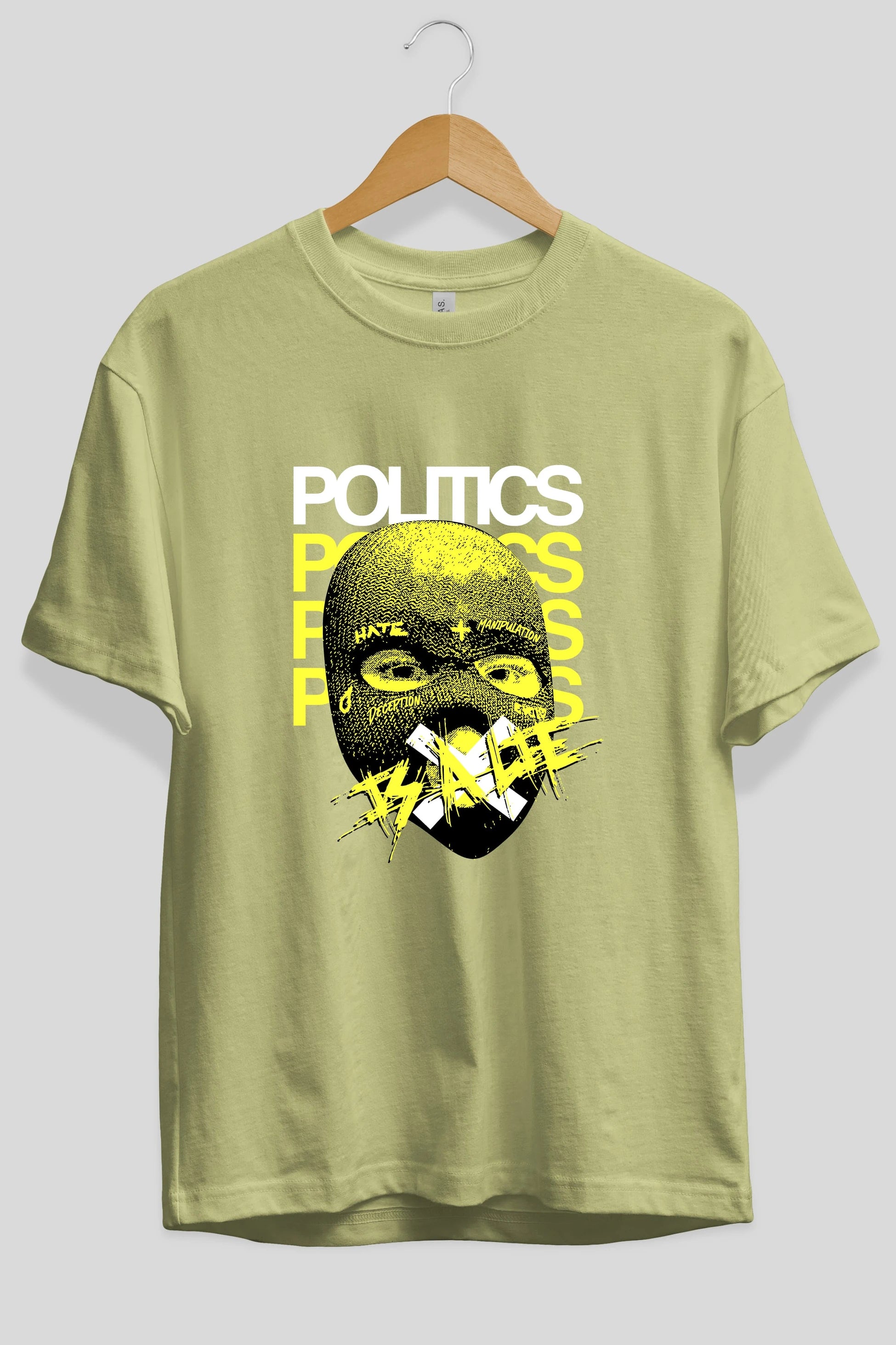 Politics is a Lie Ön Baskılı Oversize t-shirt Erkek Kadın Unisex