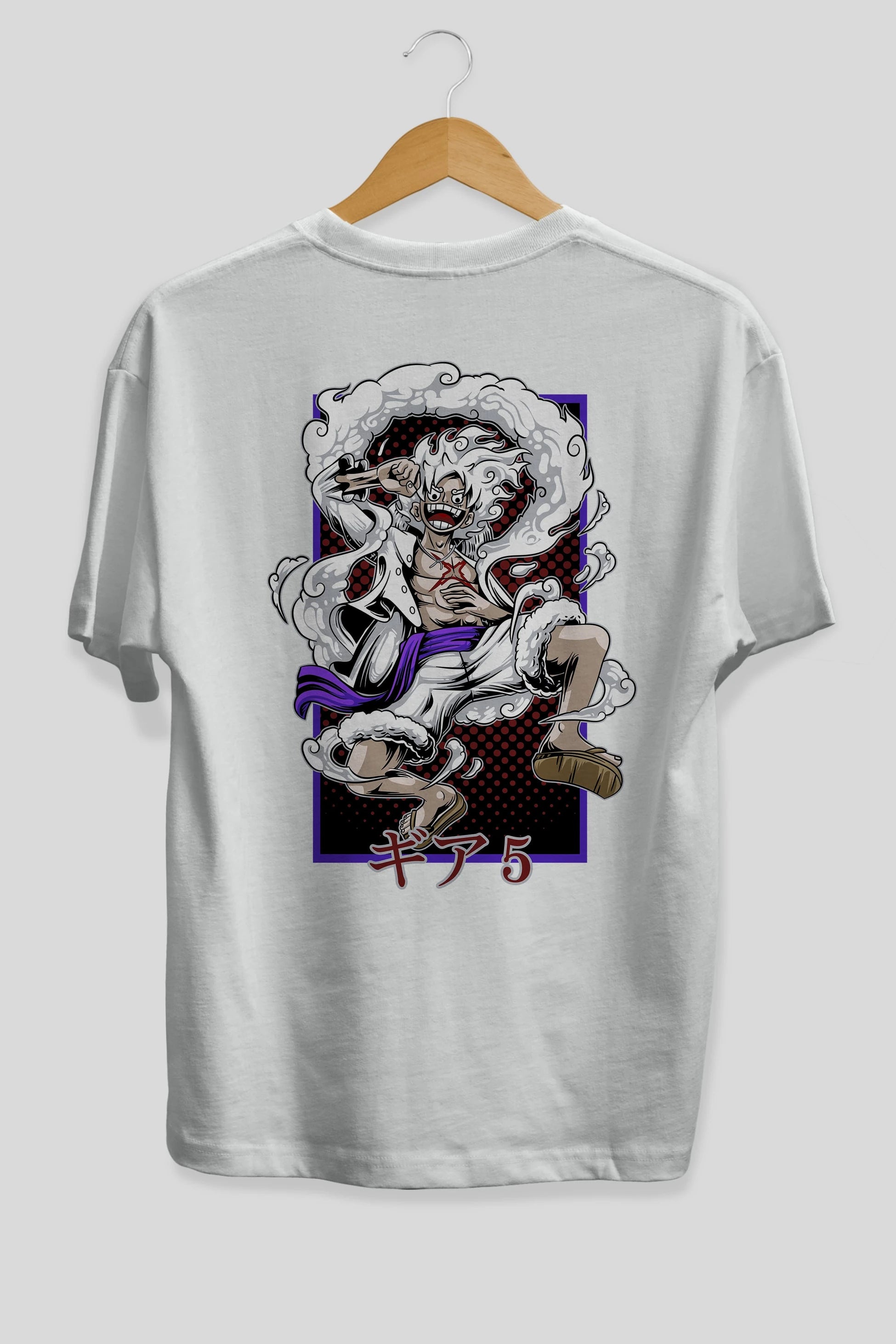 MONKEY D. LUFFY GEAR5 Anime Arka Baskılı Oversize t-shirt Erkek Kadın Unisex