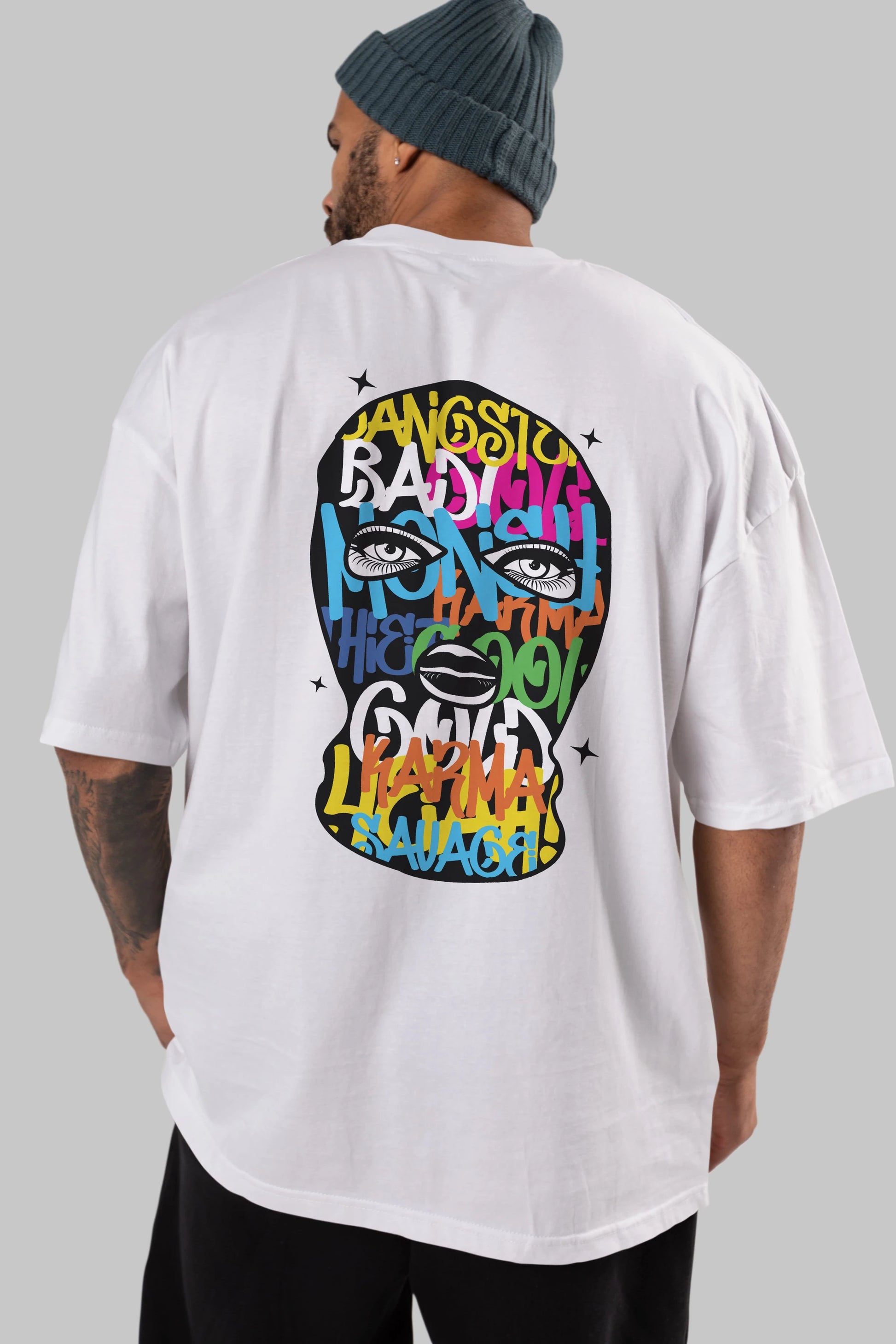 Karma Savage Arka Baskılı Oversize t-shirt Erkek Kadın Unisex